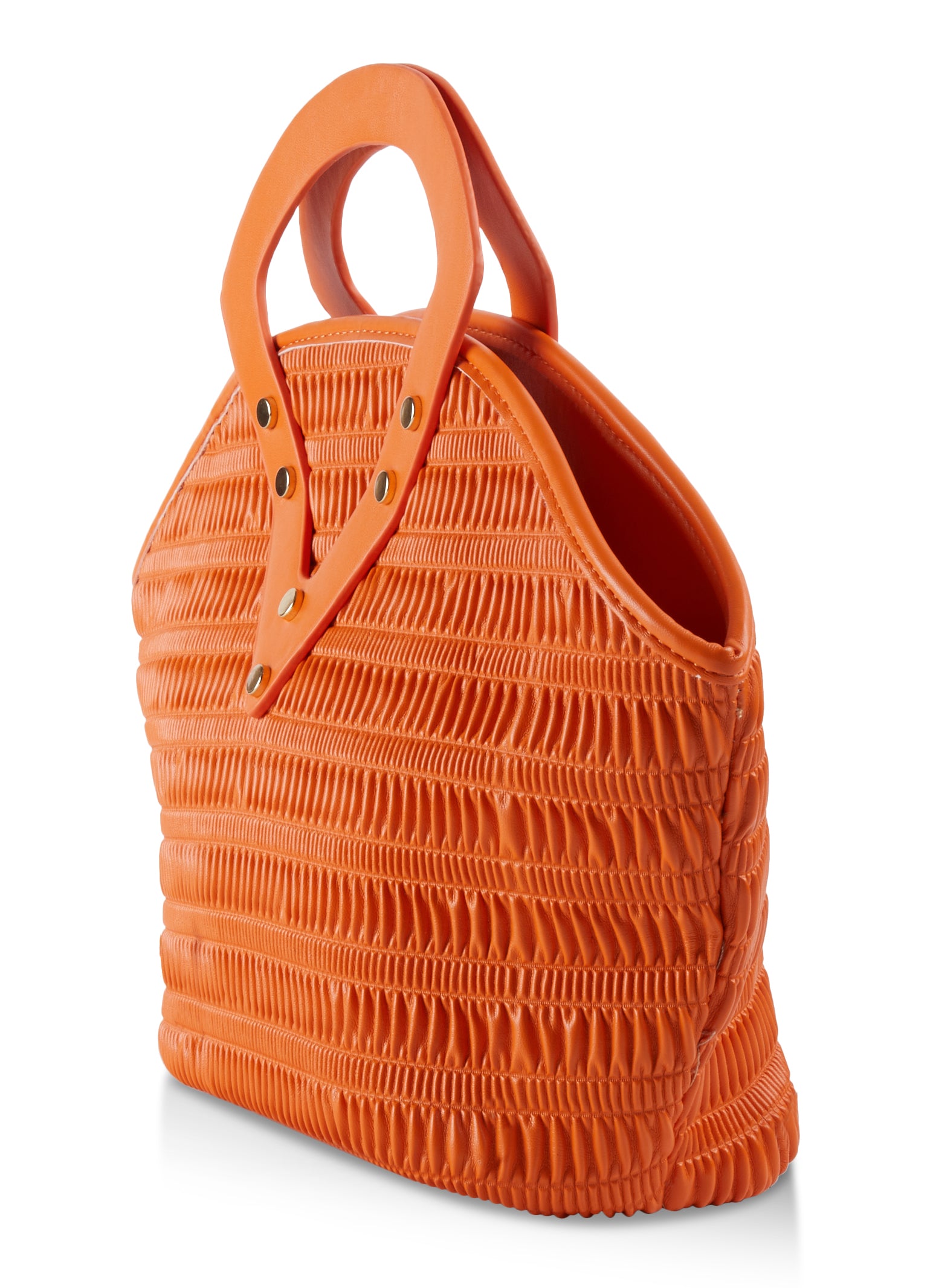 Textured Faux Leather Chain Link Handbag