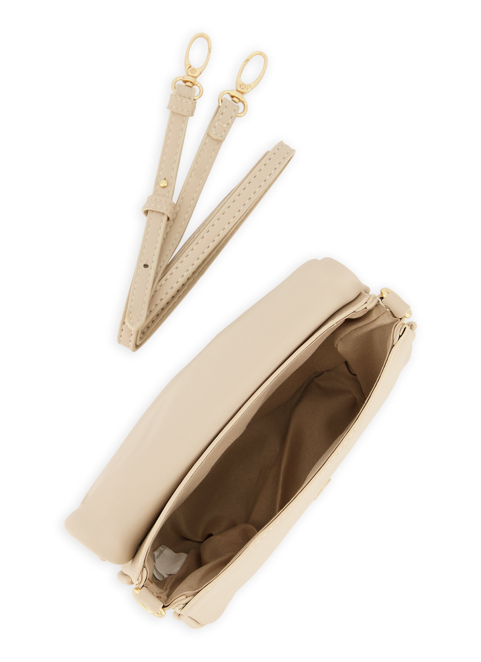 Chain Detail Faux Leather Chevron Crossbody Bag