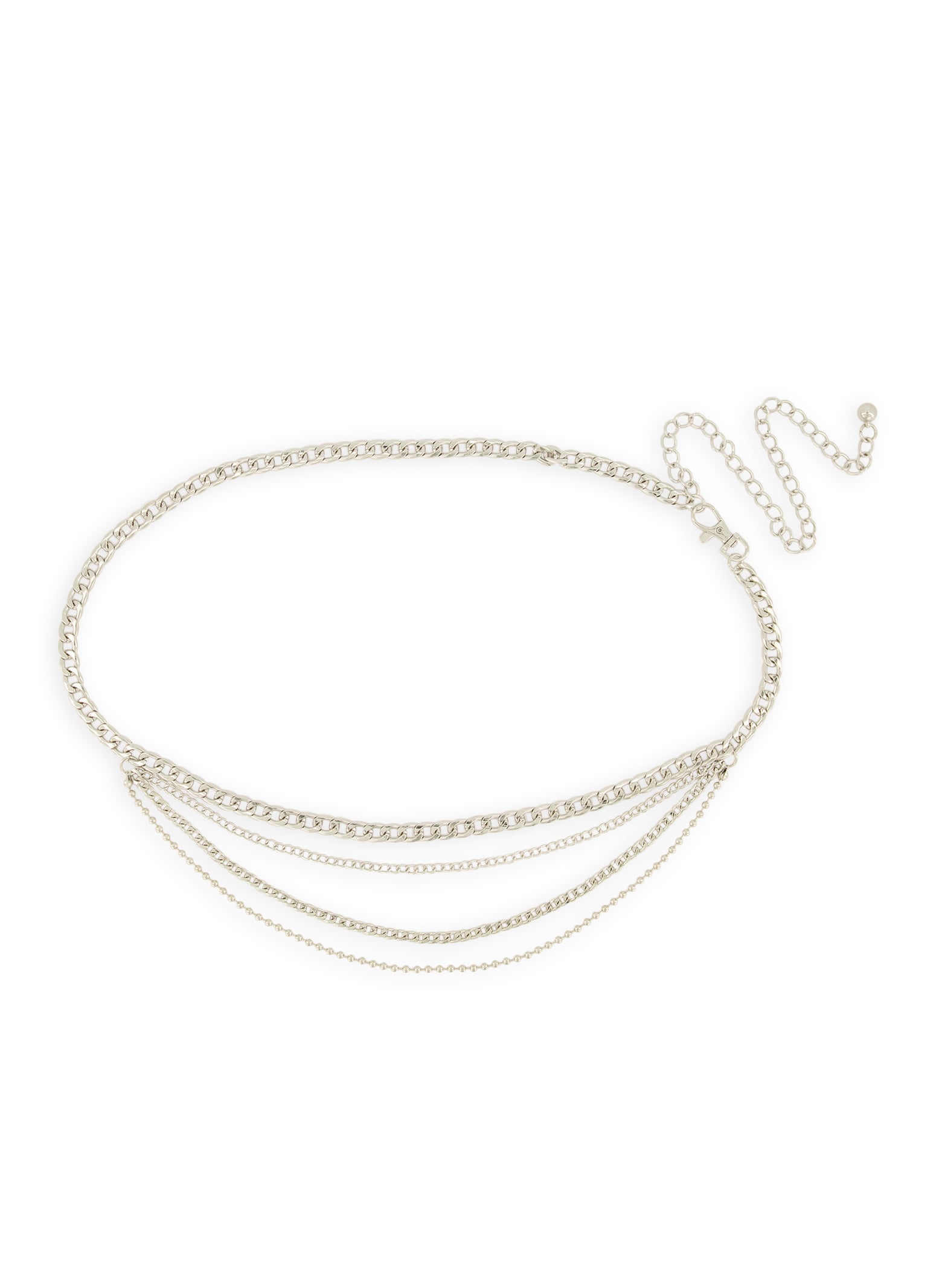 Plus Size Rhinestone Layered Chain Belt