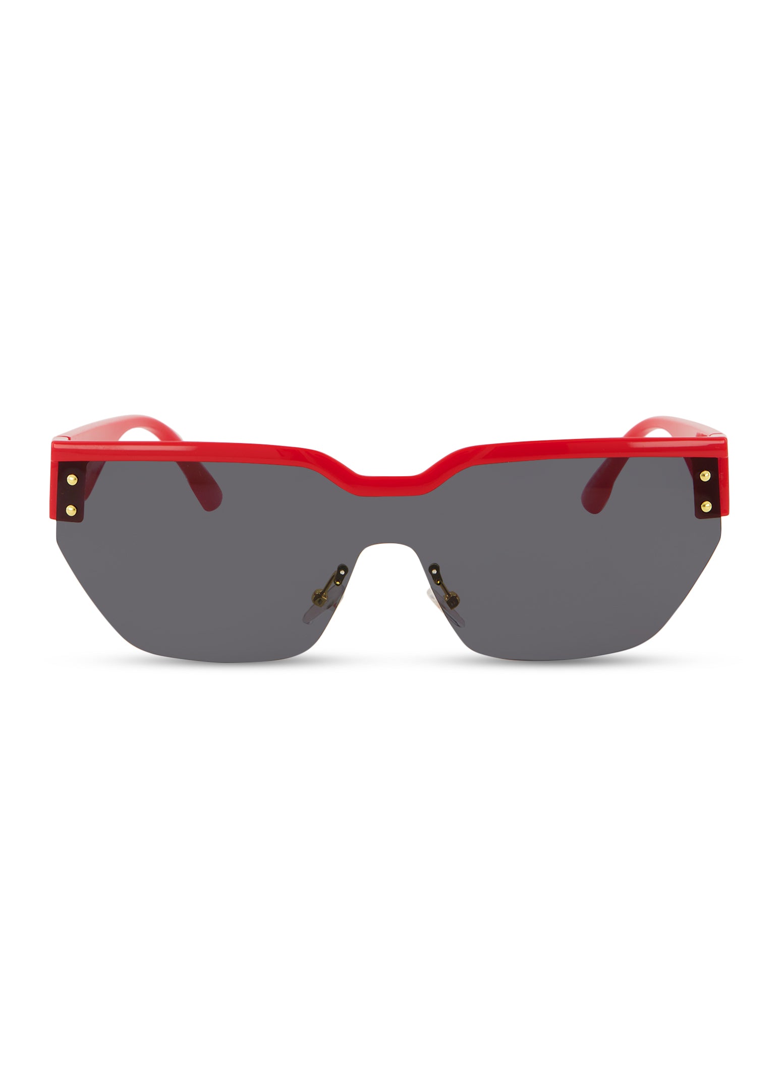 Studded Rimless Shield Sunglasses