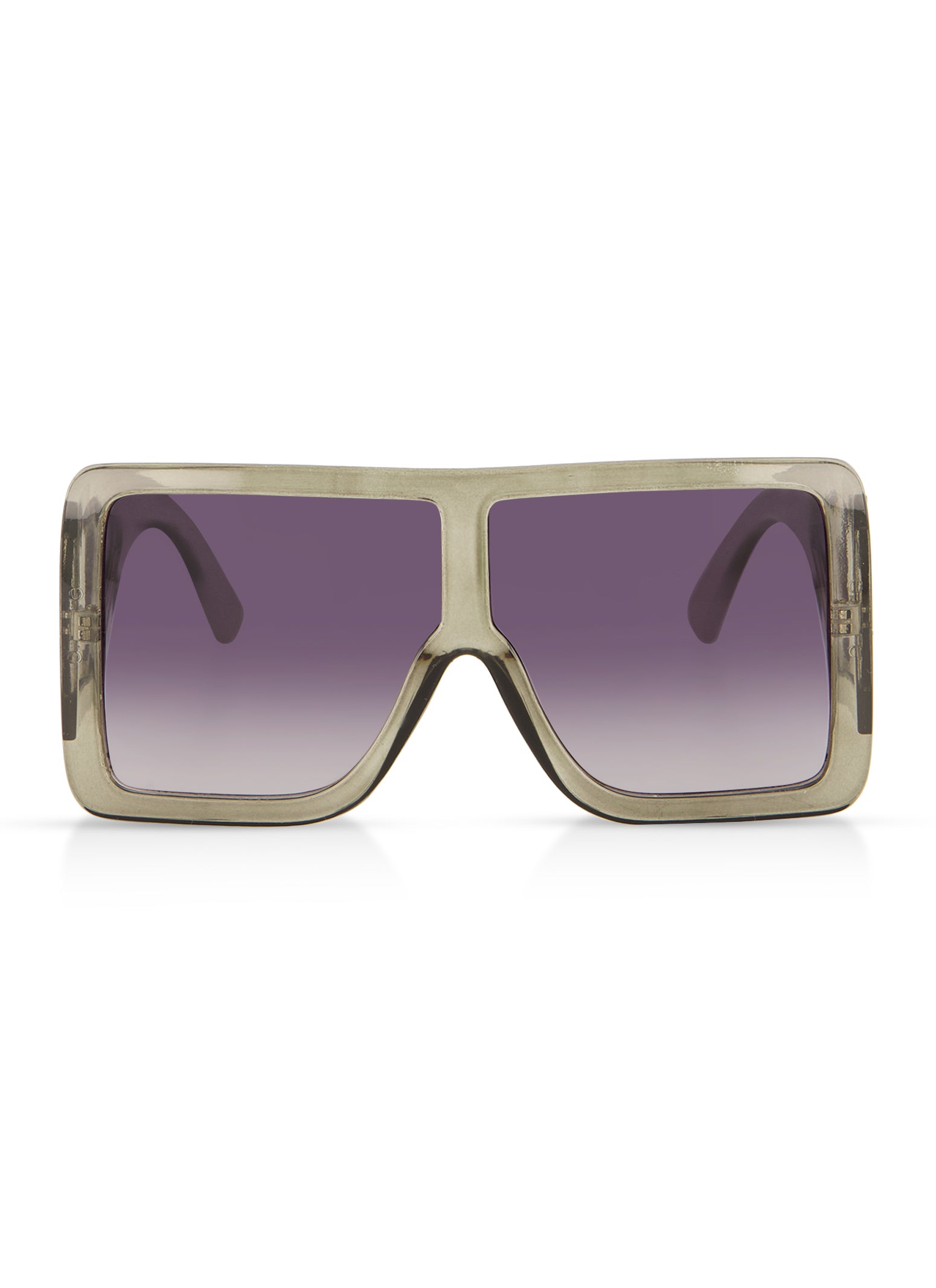 Oversized Ombre Shield Sunglasses - Gray