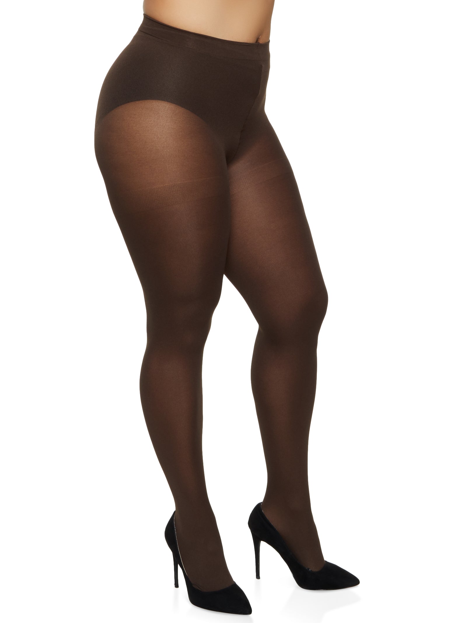 Plus Size Opaque High Waisted Tights