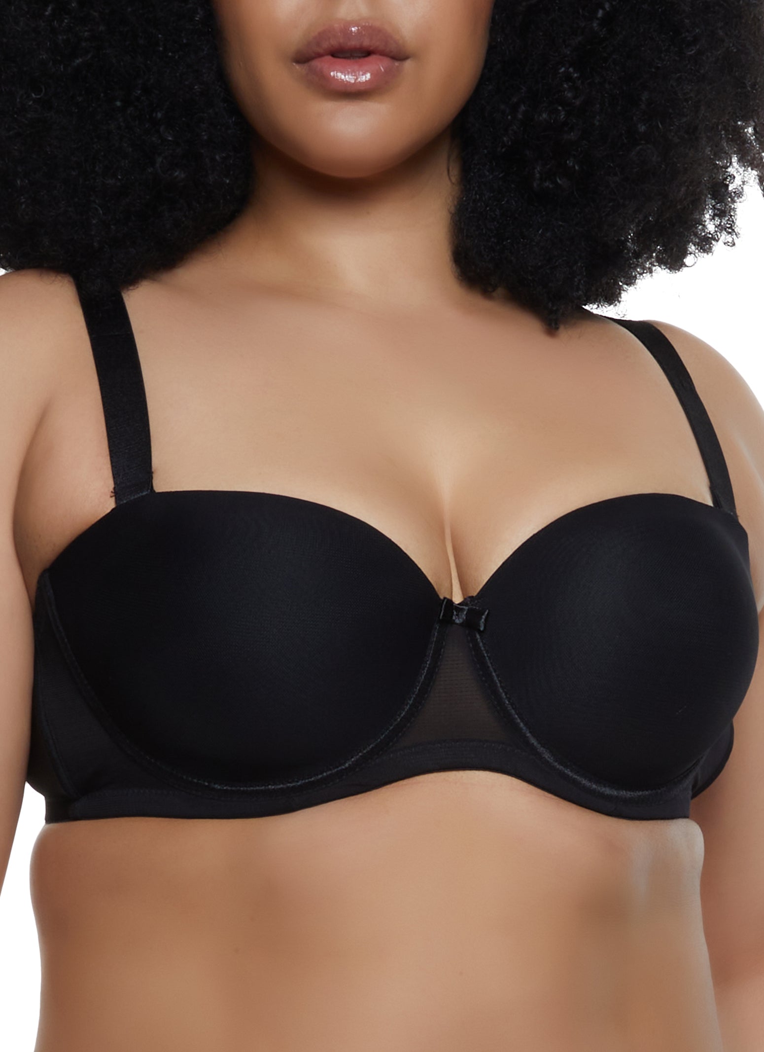 Women's Strapless Bra Plus Size Underwire Convertible Non Padded