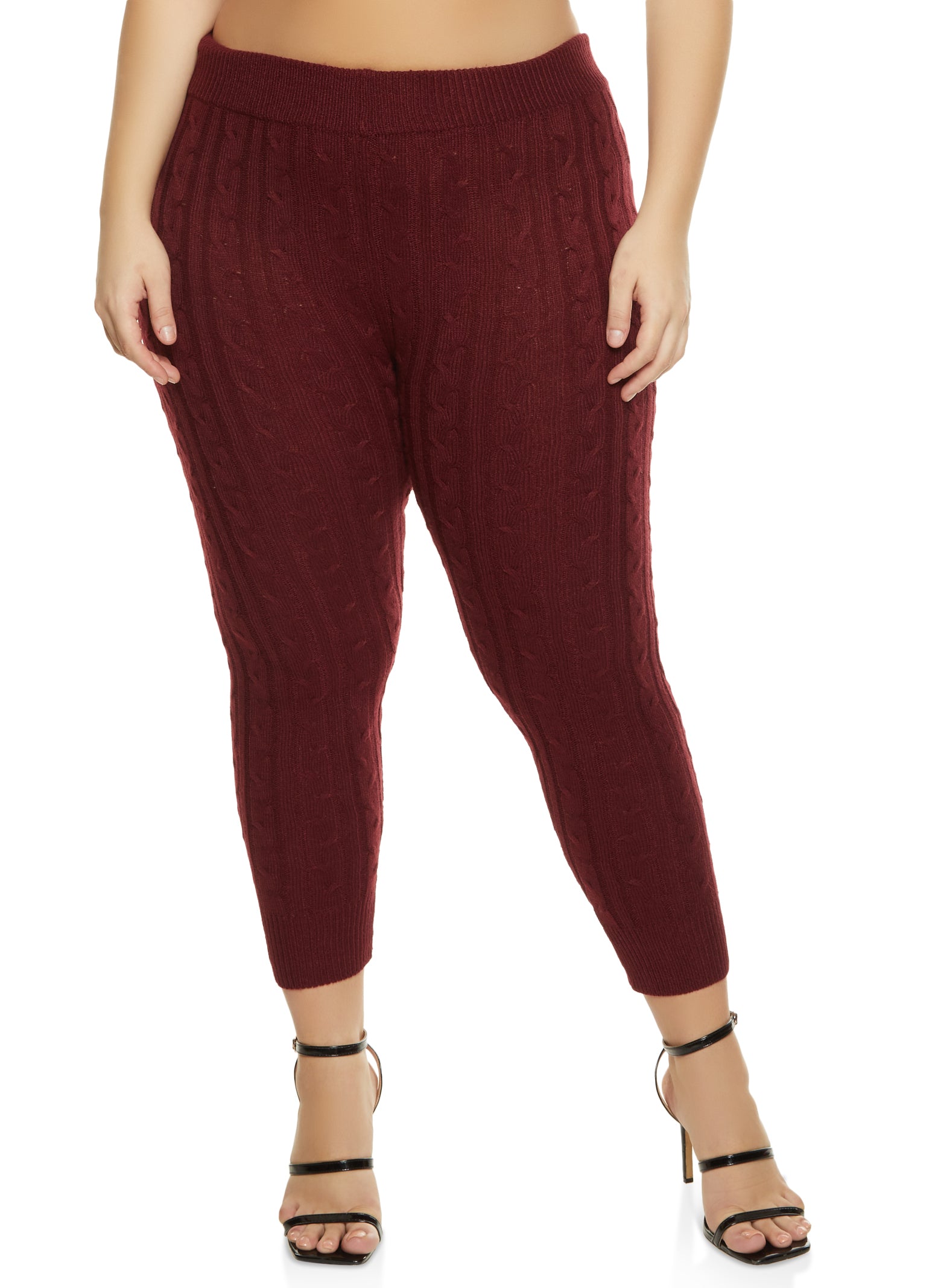 Plus Size Cable Knit Leggings