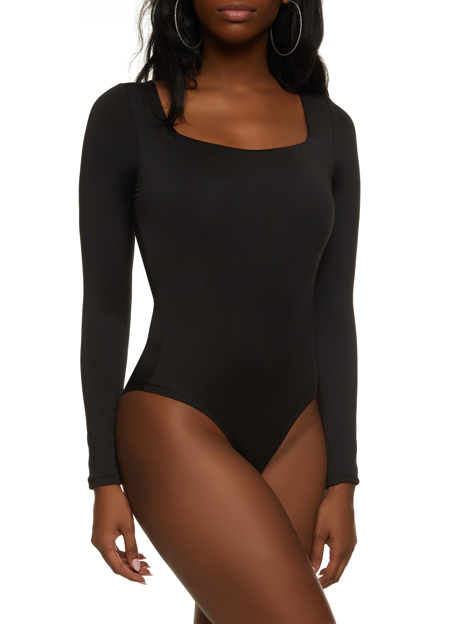 Square Neck Long Sleeve Bodysuit