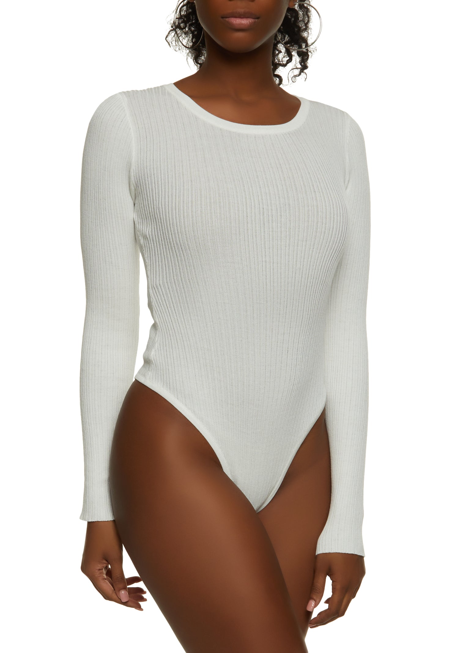 Ribbed Lettuce Edge Mock Neck Long Sleeve Bodysuit - assorted