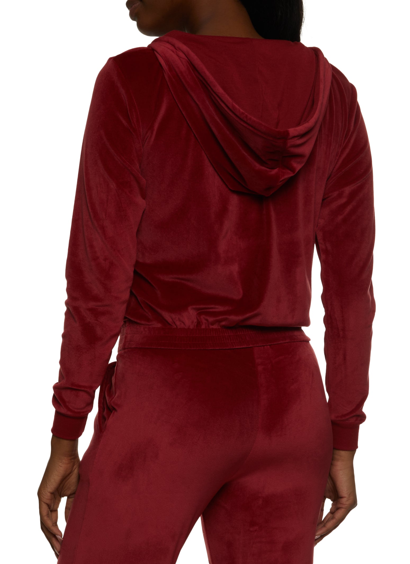 Velour Zip Up Hoodie