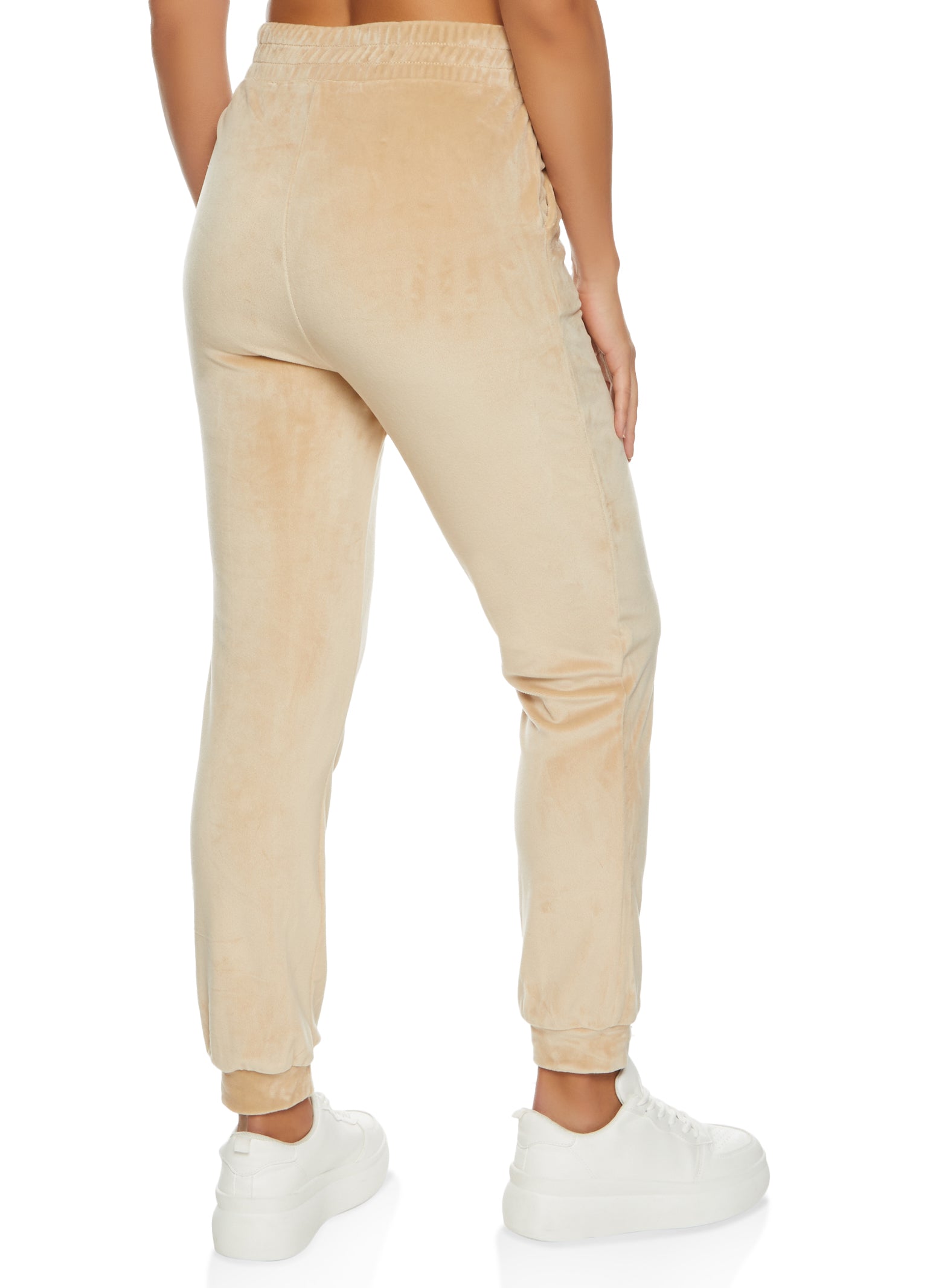 Velour Elastic Waist Joggers