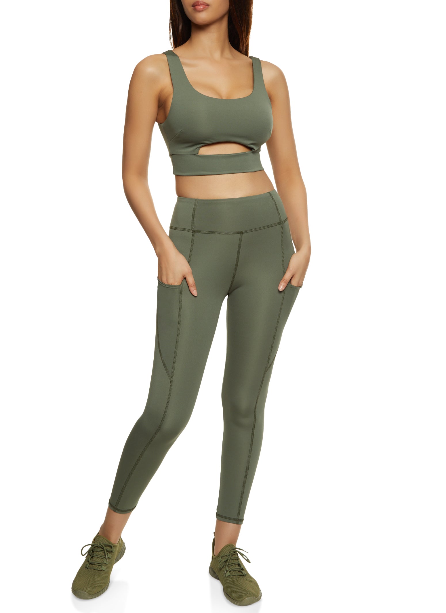 Cut Out Scoop Back Sports Bra