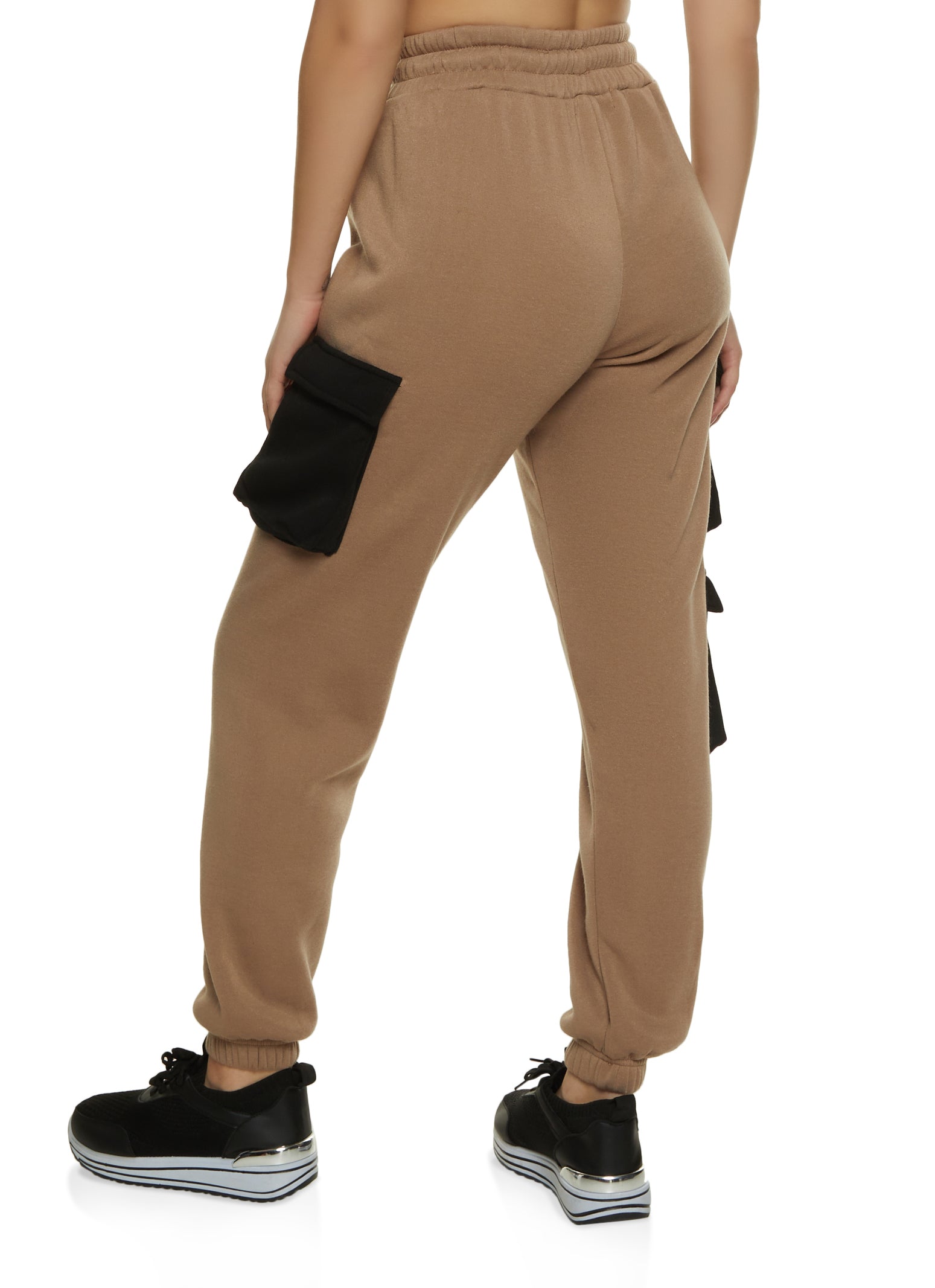 Color Block Drawstring Cargo Pocket Joggers