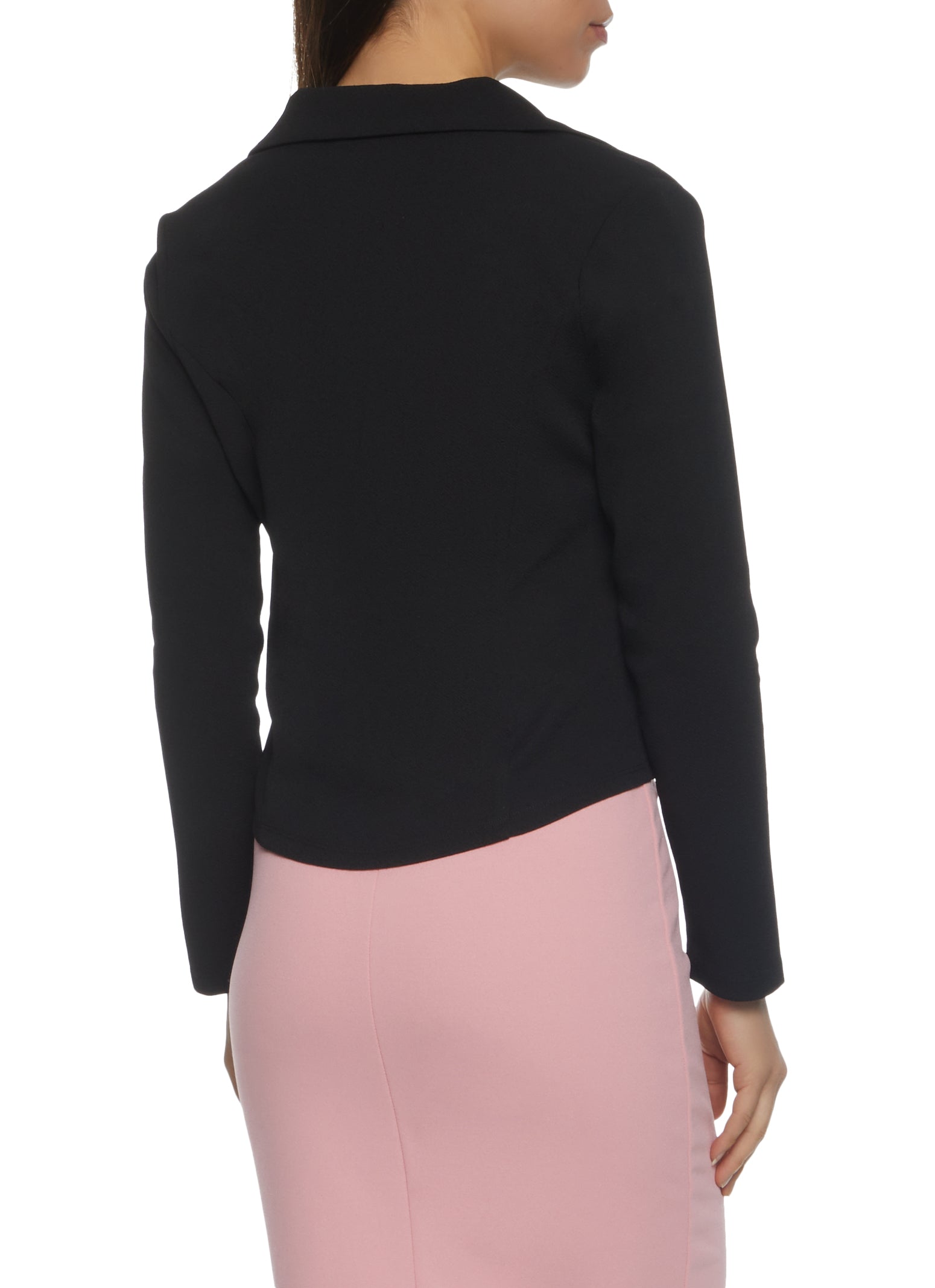 One Button Solid Blazer