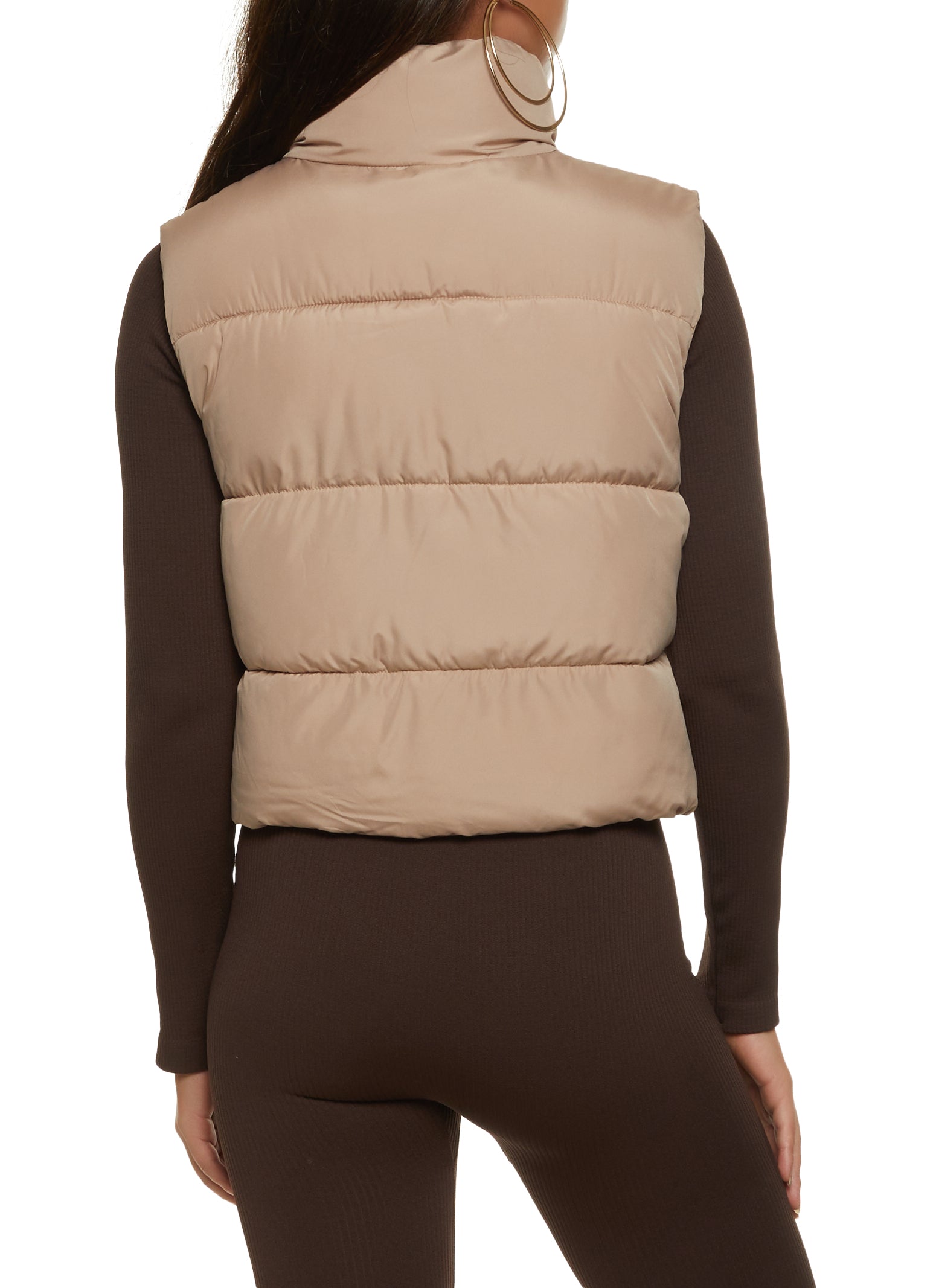 Solid Nylon Puffer Vest