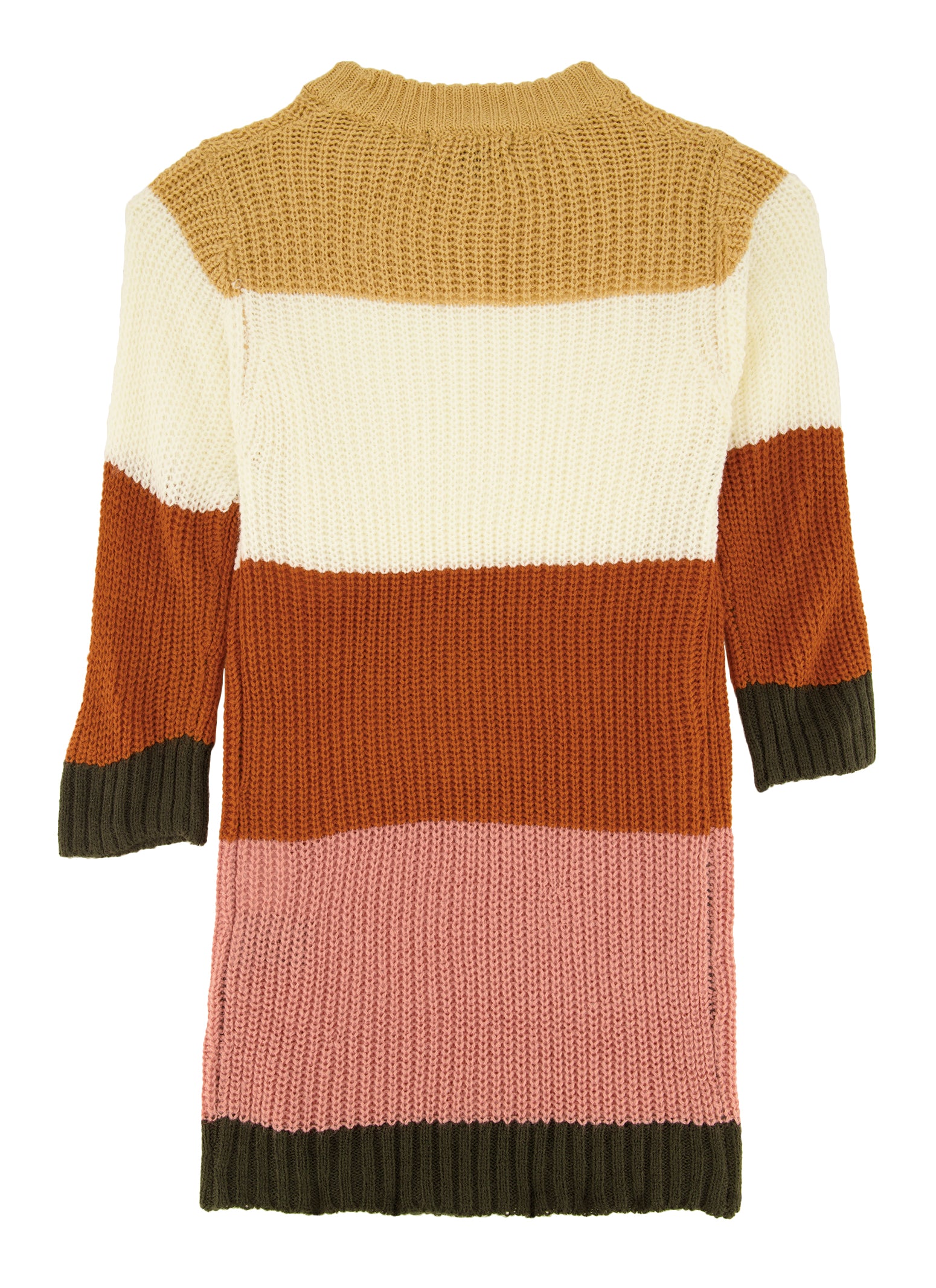 Toddler Girls Color Block Sweater Dress - Ivory