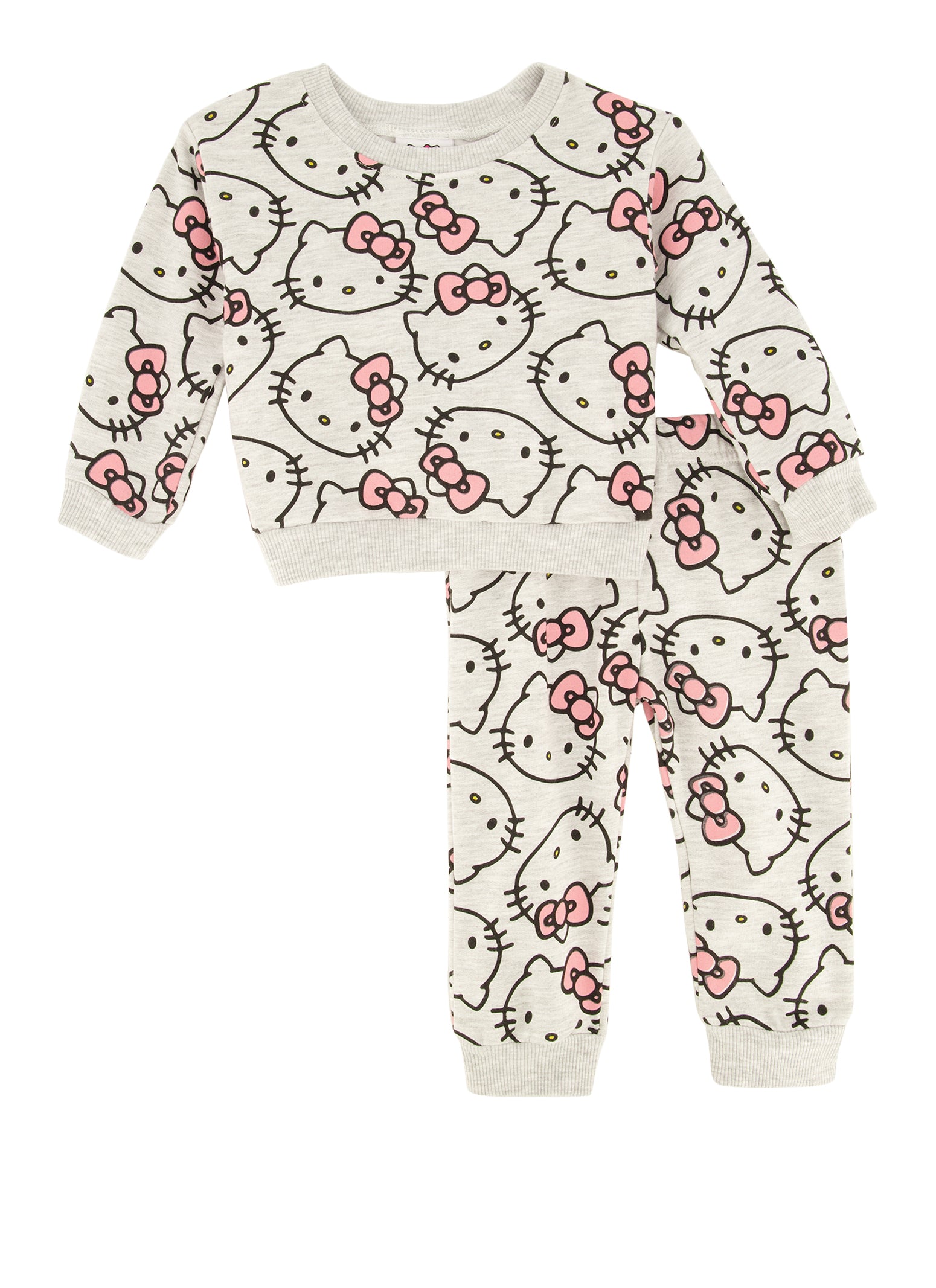 Baby Girls 12-24M Cat Graphic Print Sweatshirt and Joggers