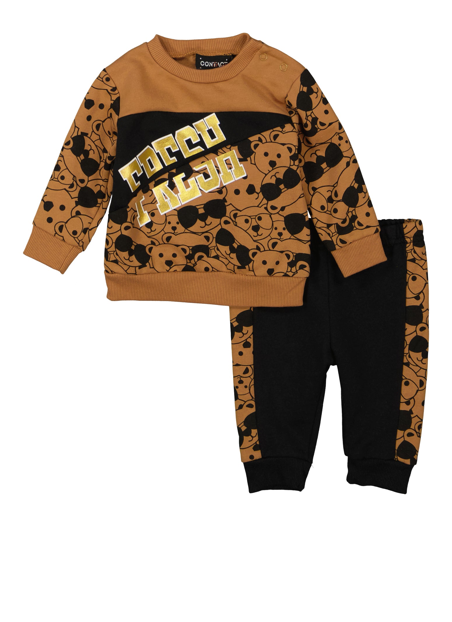Baby Boys 0-9M Fresh Bear Foil Graphic Sweatshirt and Joggers
