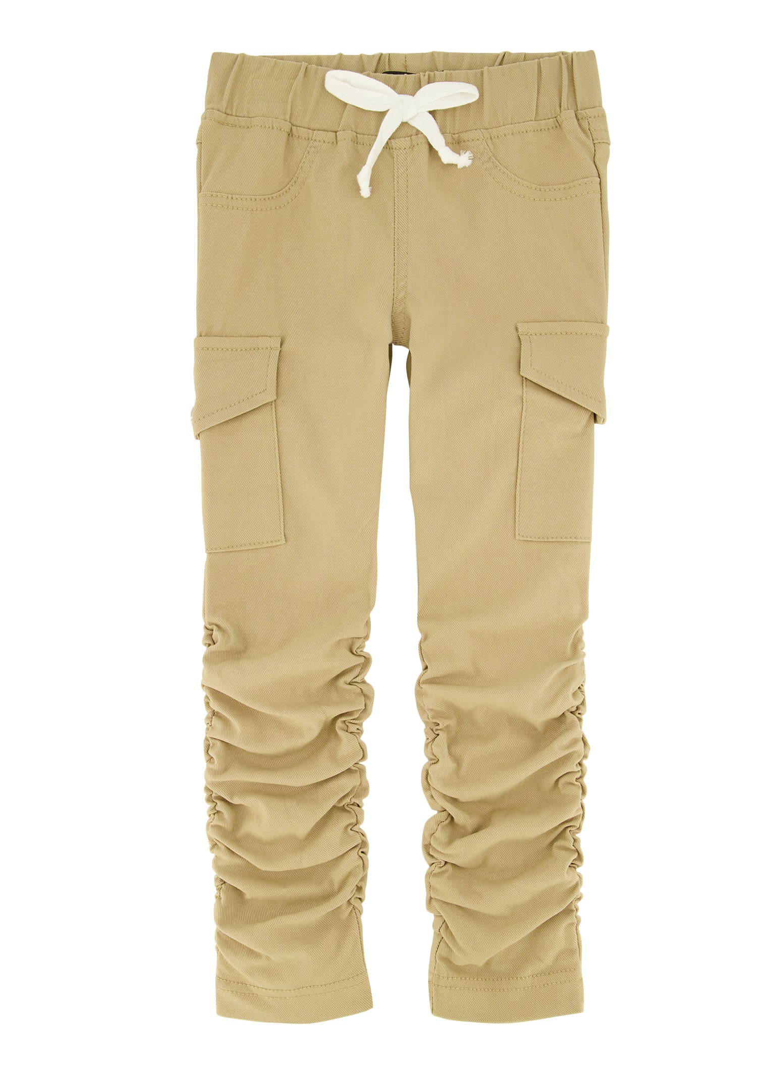 Little Girls Solid Stacked Cargo Pants