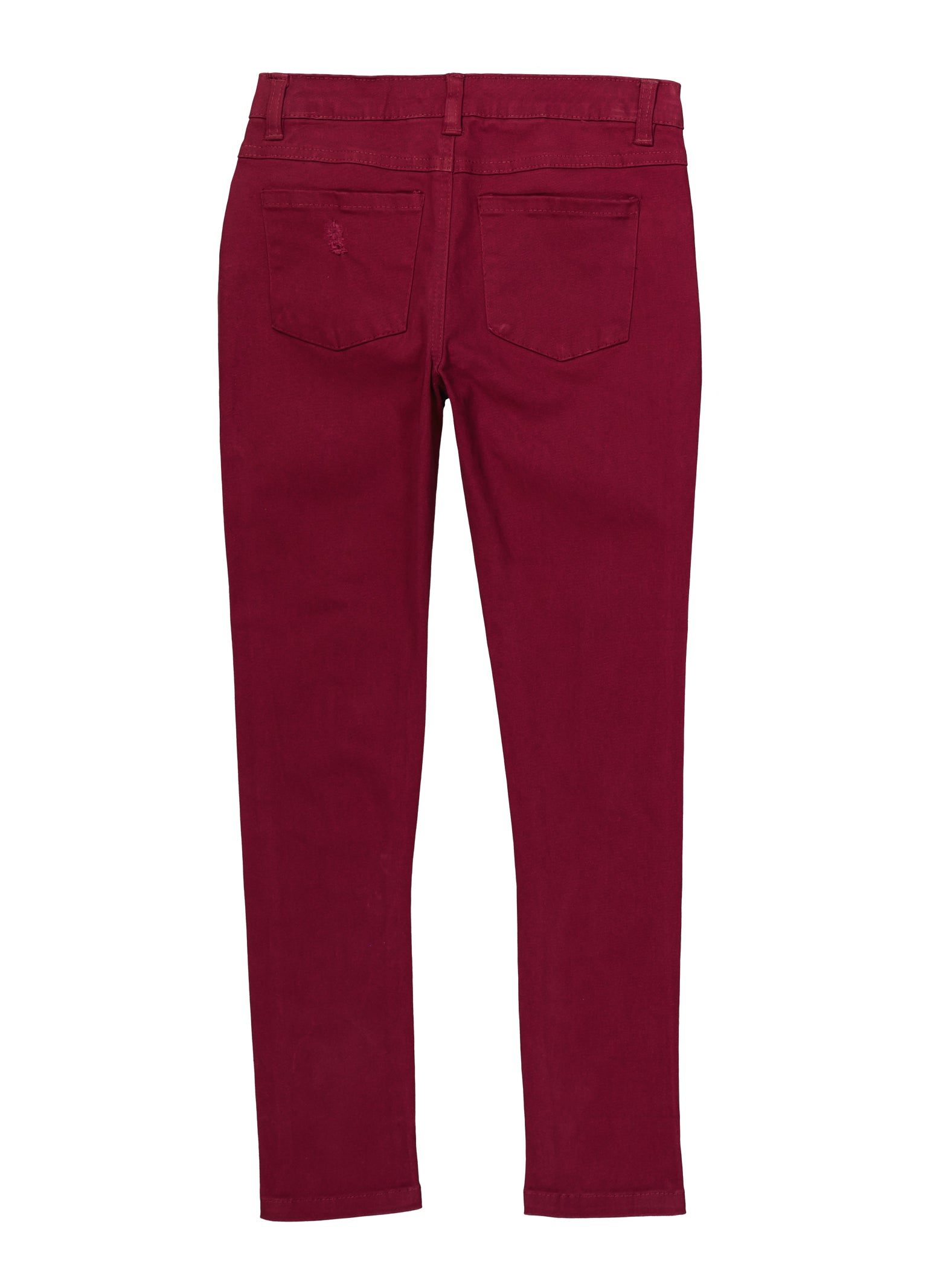 Wide-leg Twill Pants - Red - Ladies