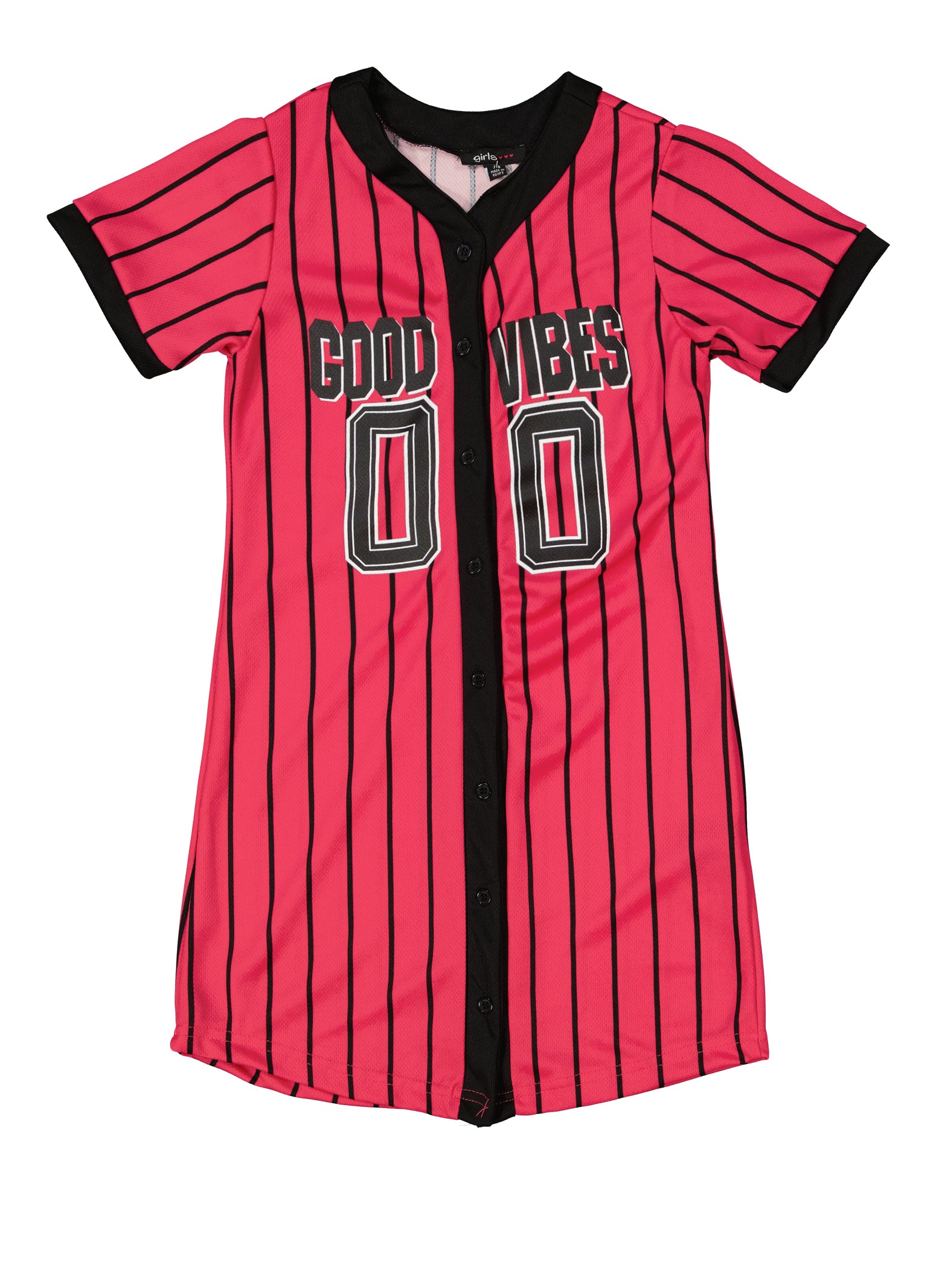 Girls Good Vibes Baseball Jersey Dress