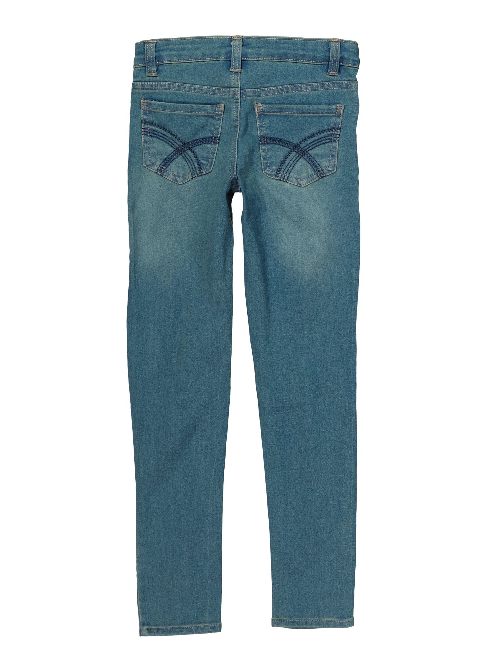 Girls Embroidered Back Pocket Skinny Jeans