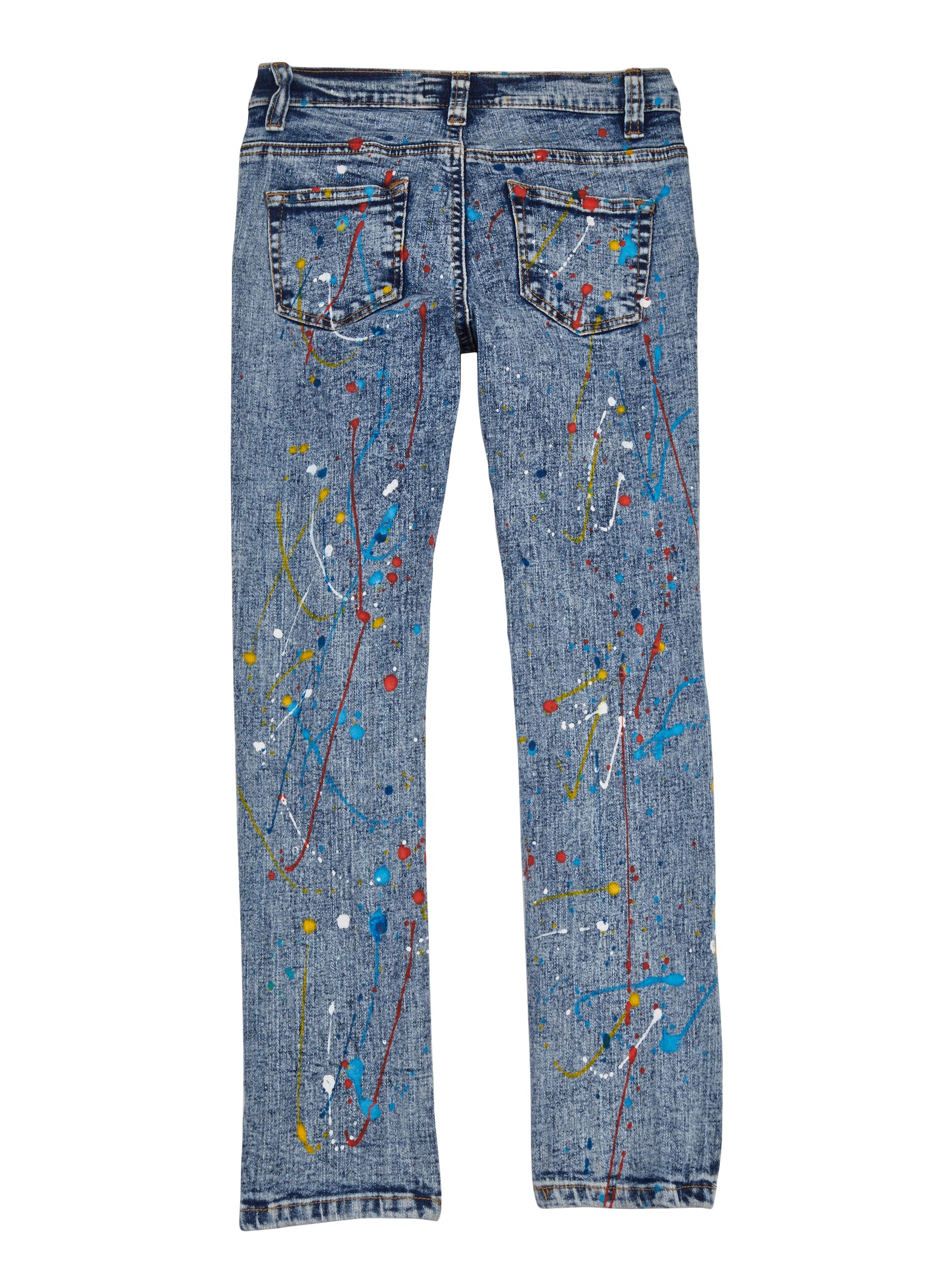 Girls Paint Splatter Acid Wash Jeans