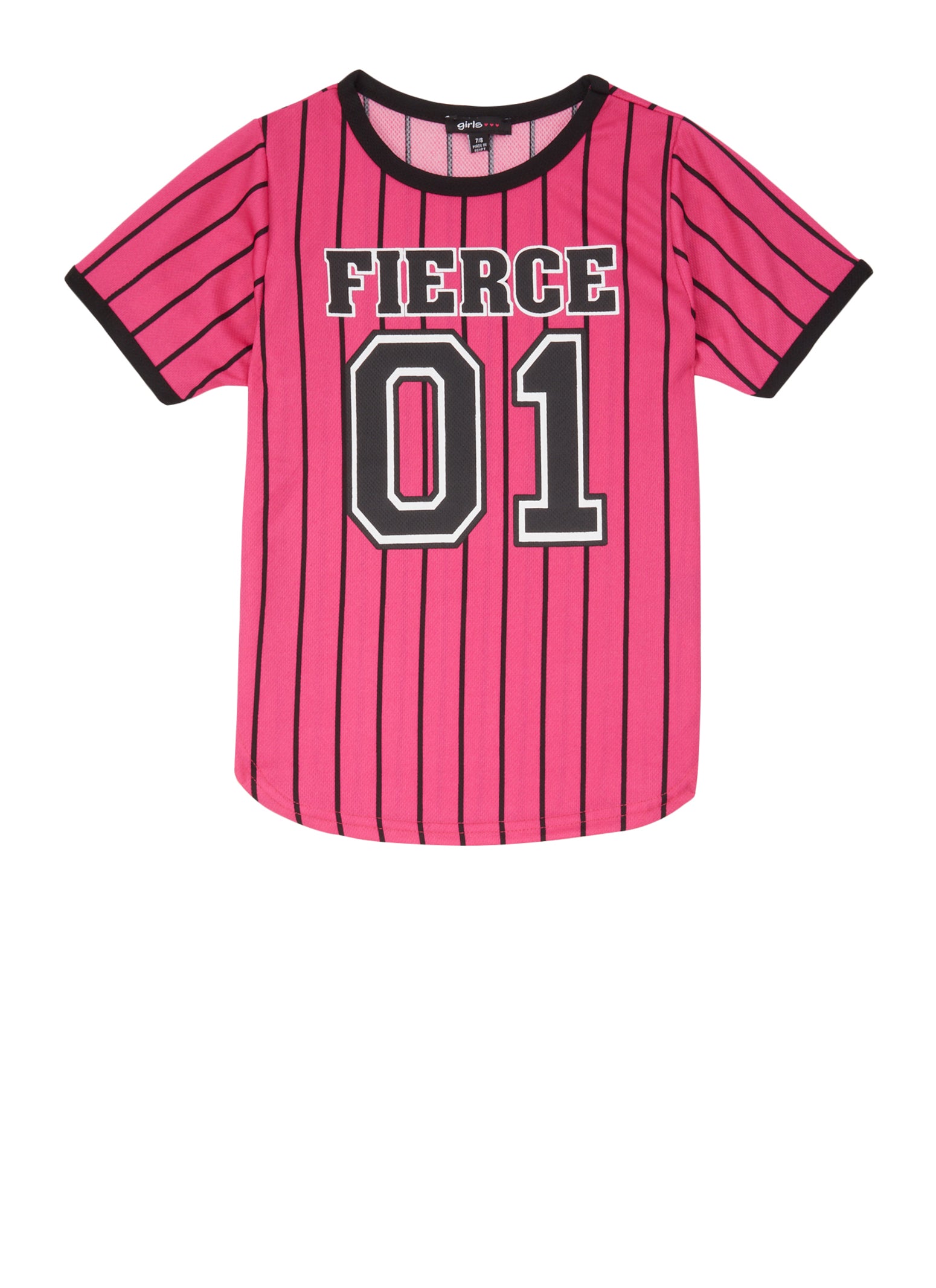 black and pink baseball tee