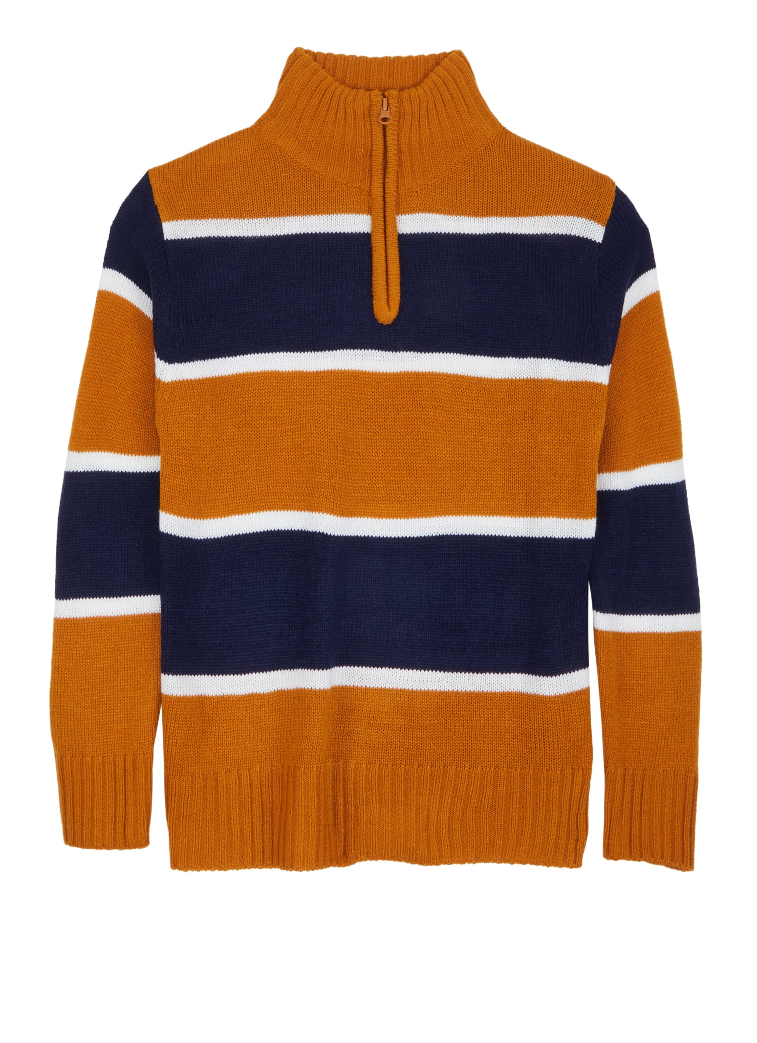 Boys Striped Half Zip Sweater