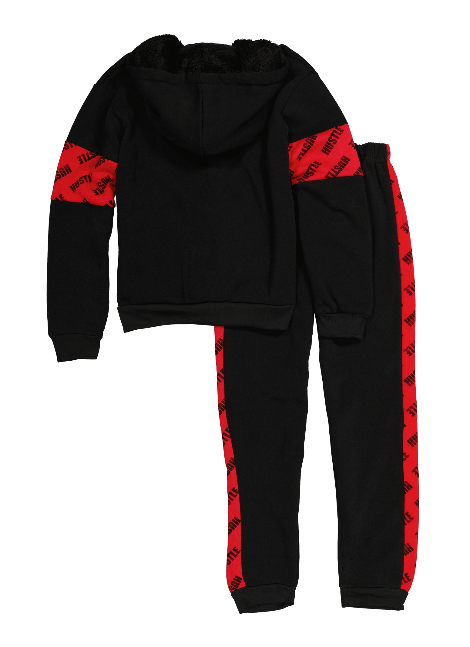 Boys Hustle Color Block Graphic Hoodie and Joggers