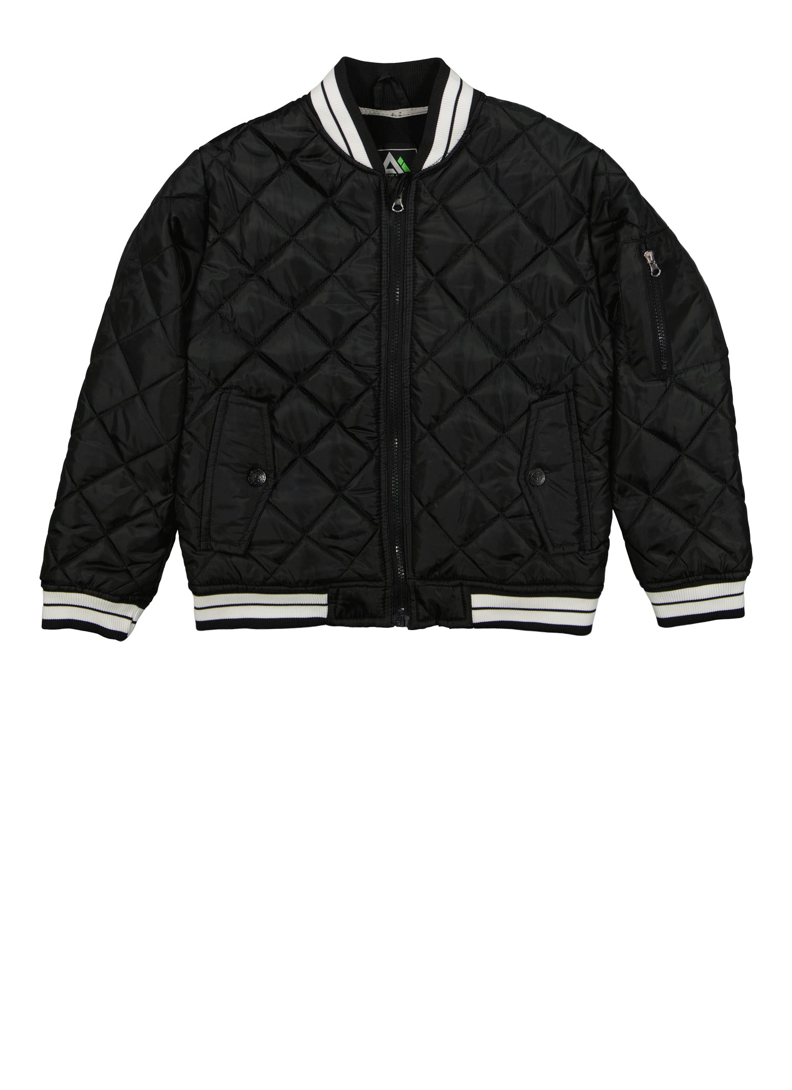 Boys Quilted Zip Front Bomber Jacket