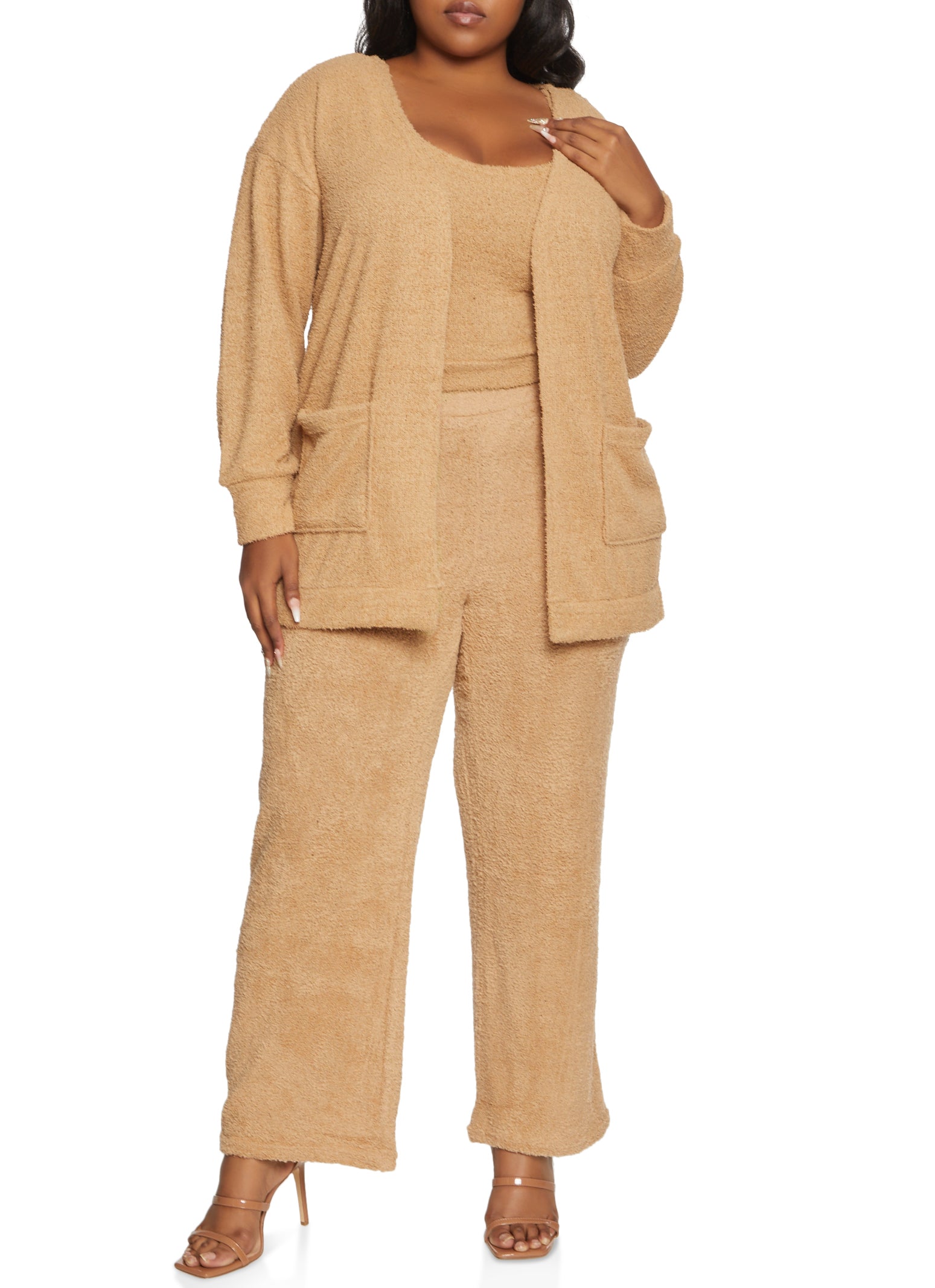Plus Size Chenille Cardigan