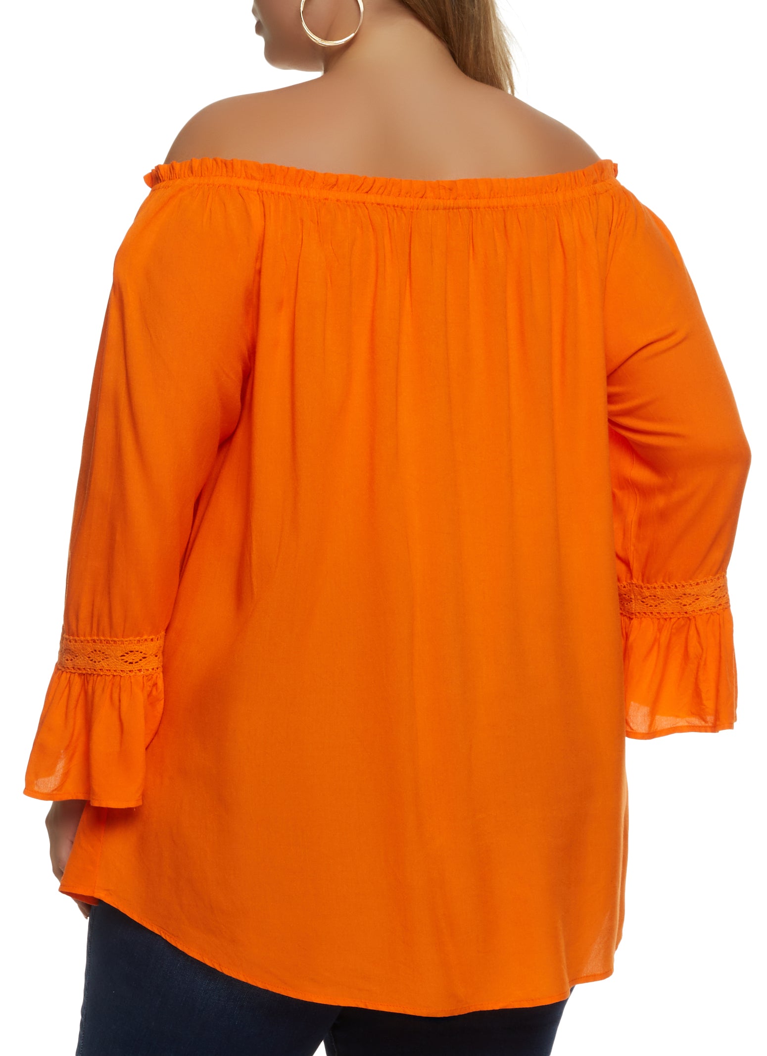 Plus Size Off the Shoulder Peasant Blouse