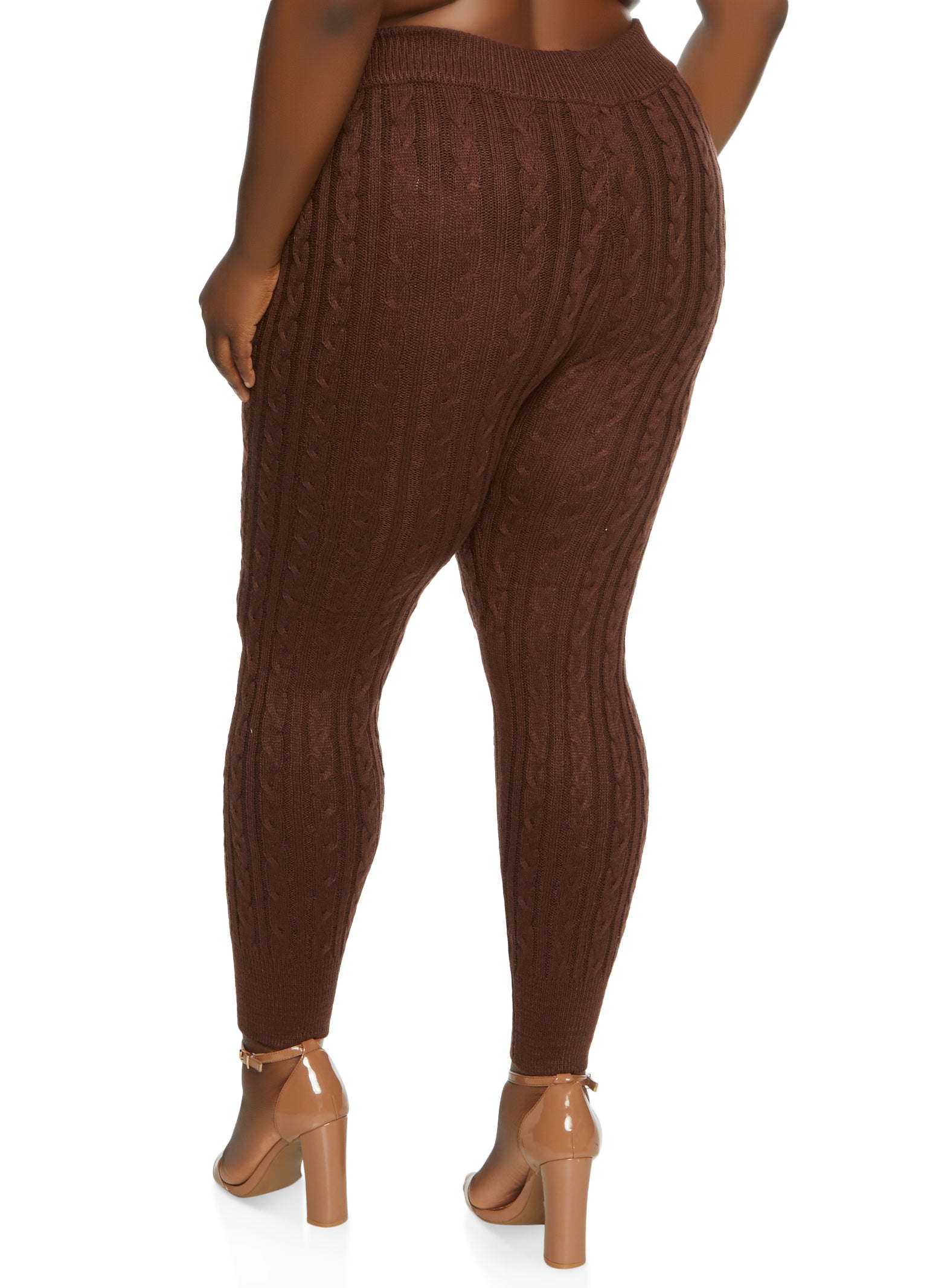 Plus Size Cable Knit Leggings