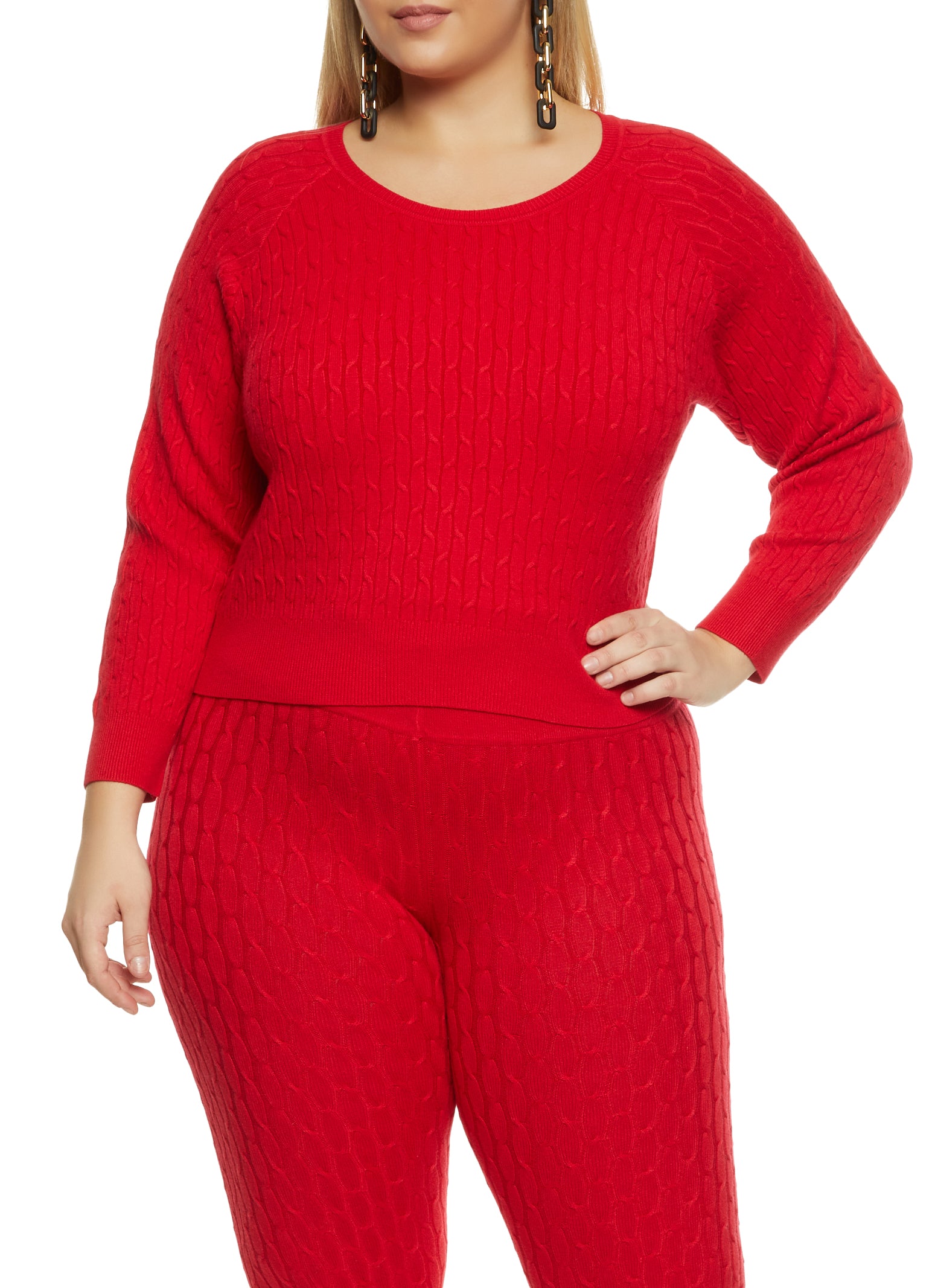 Plus Size Cable Knit Sweater