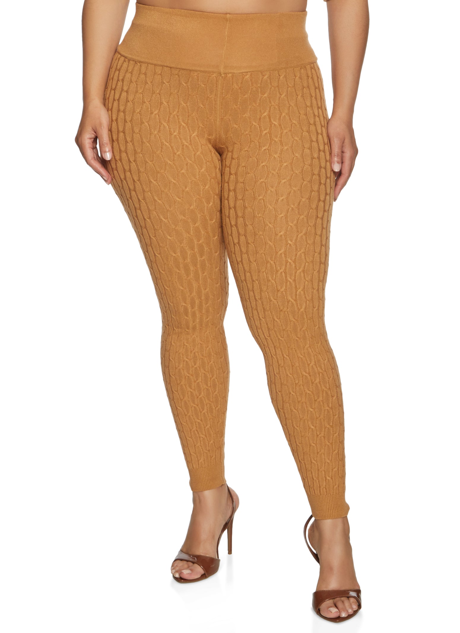 Plus Size Cable Knit Leggings