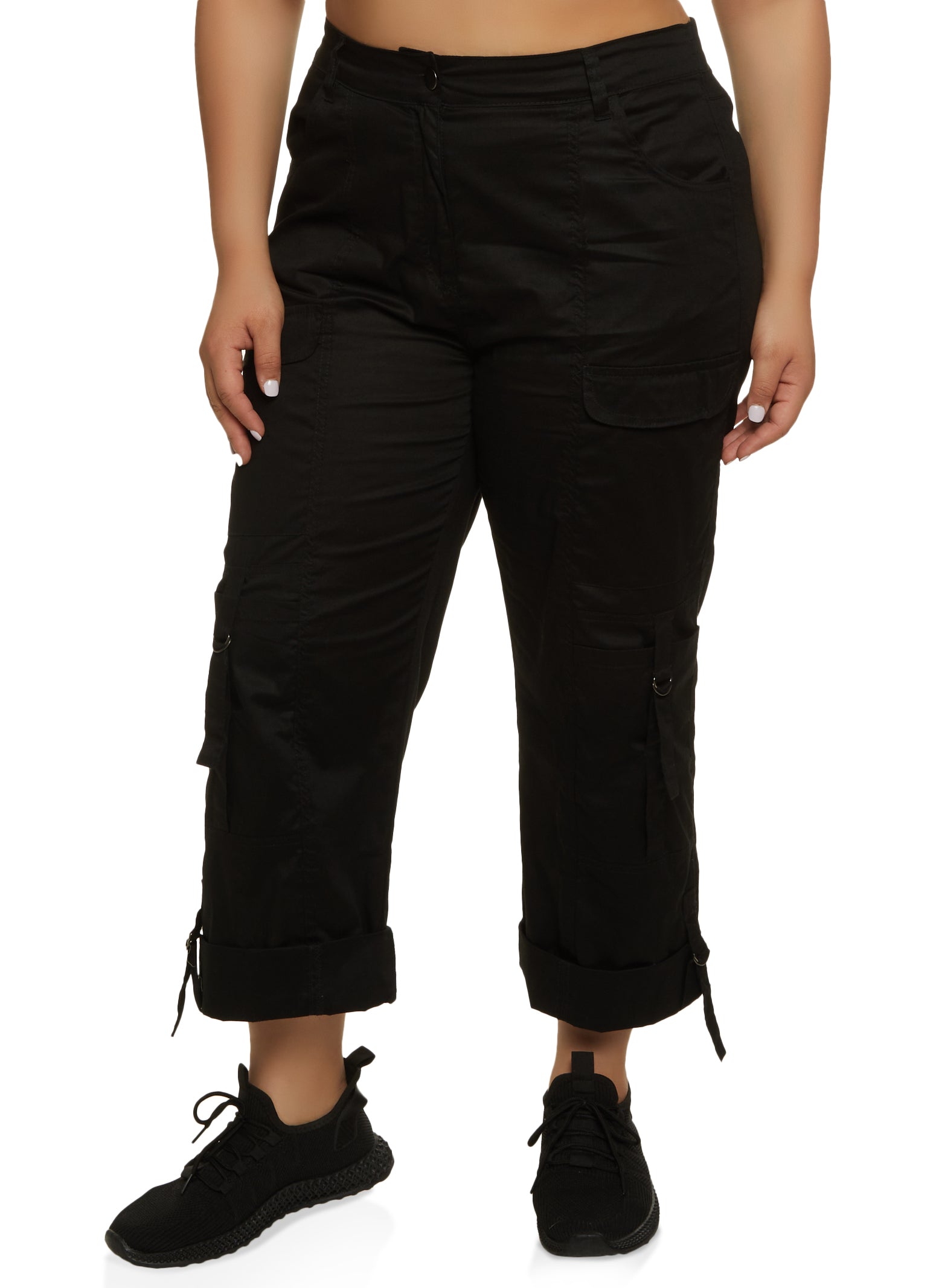 Plus Size Cuffed Cargo Pants