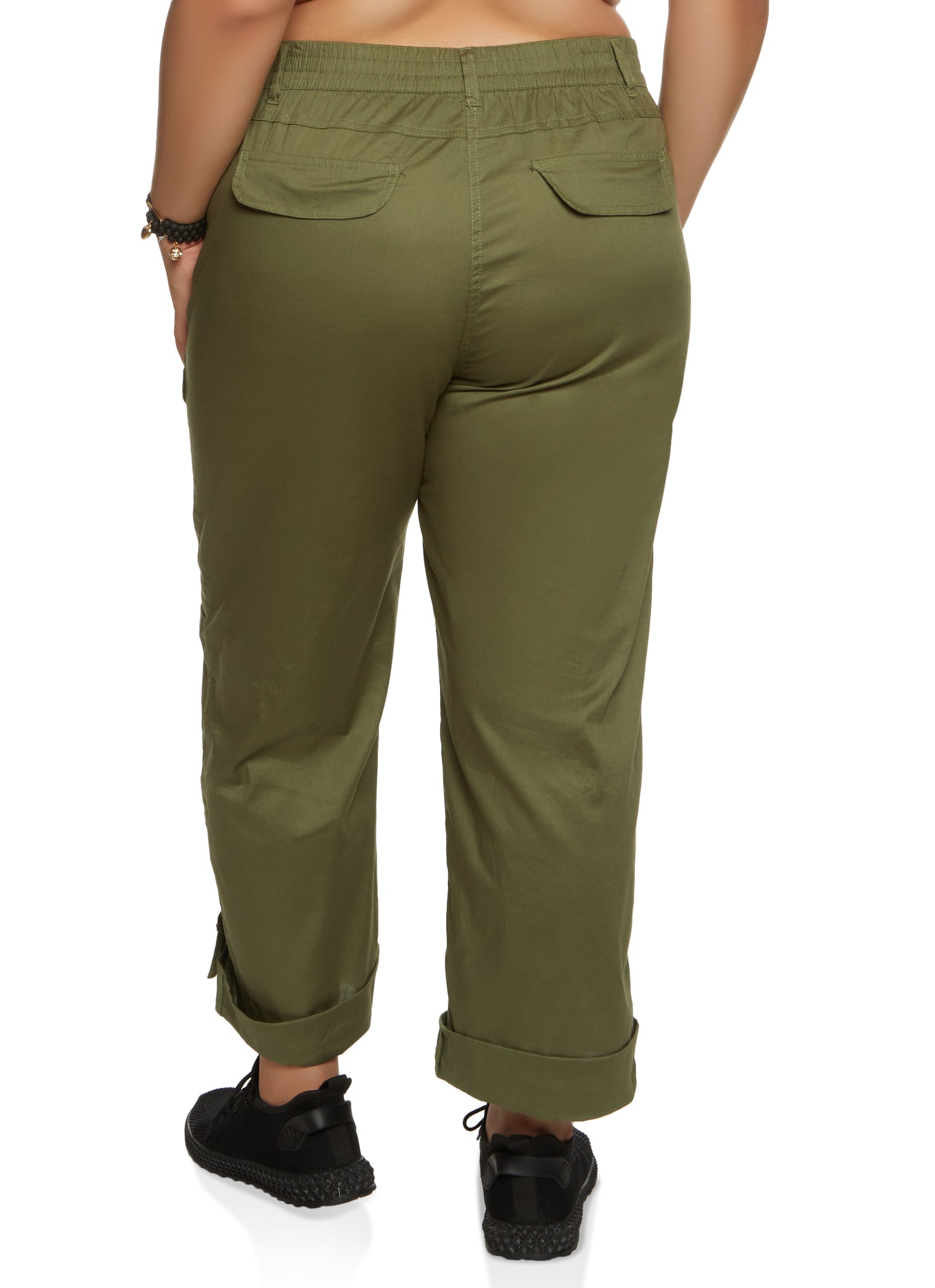 Plus Size Cuffed Cargo Pants