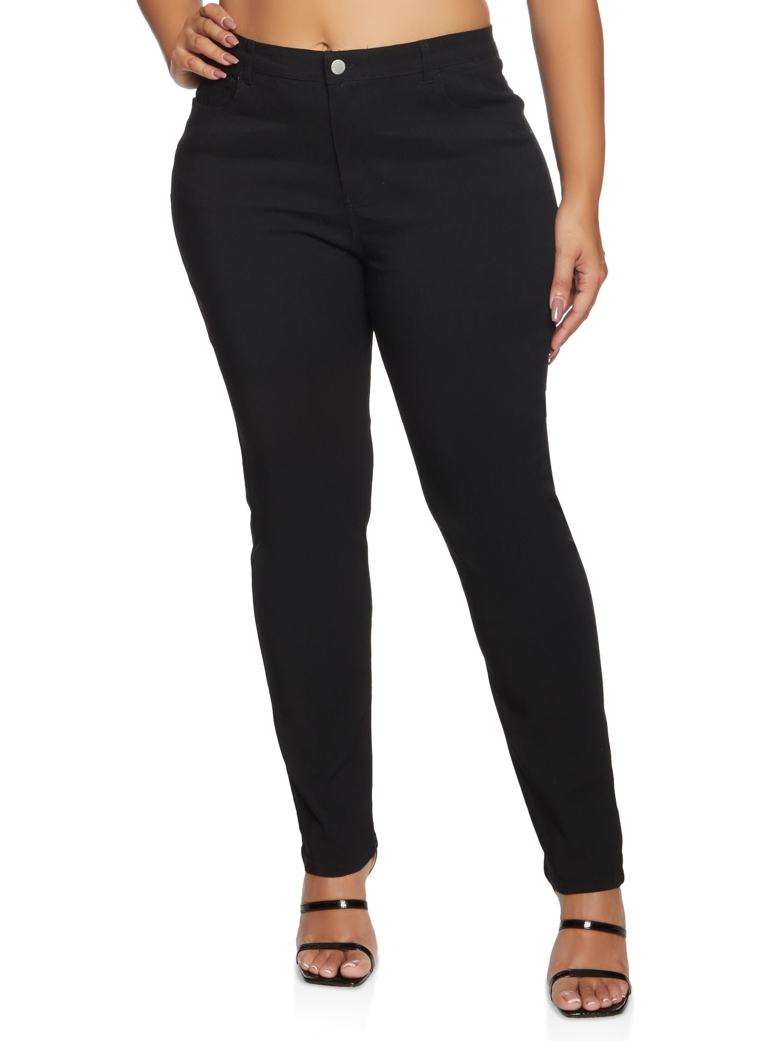 Plus Size Solid Skinny Pants