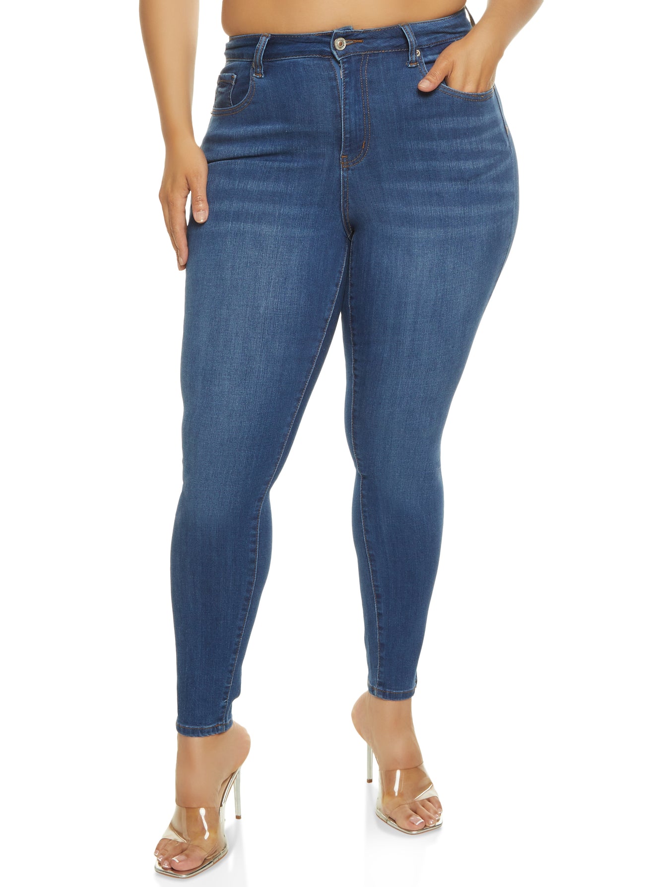 Plus Size WAX Basic High Rise Skinny Jeans - Main Image