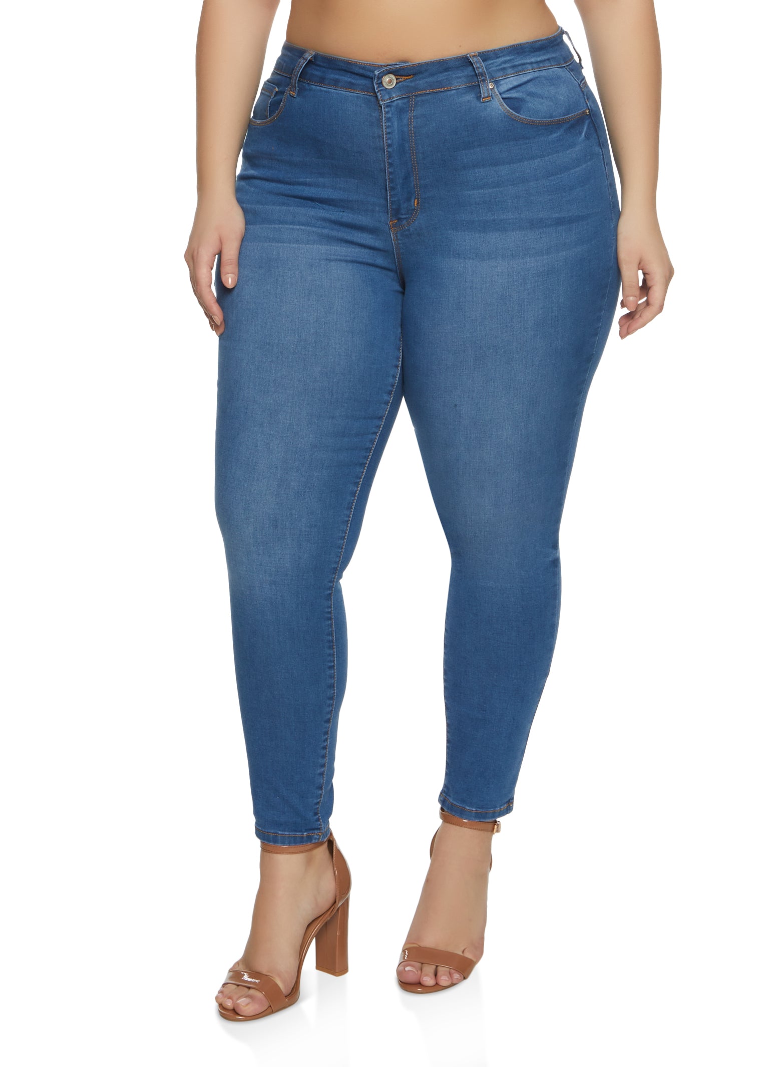 Plus Size WAX High Waist Whiskered Jeans