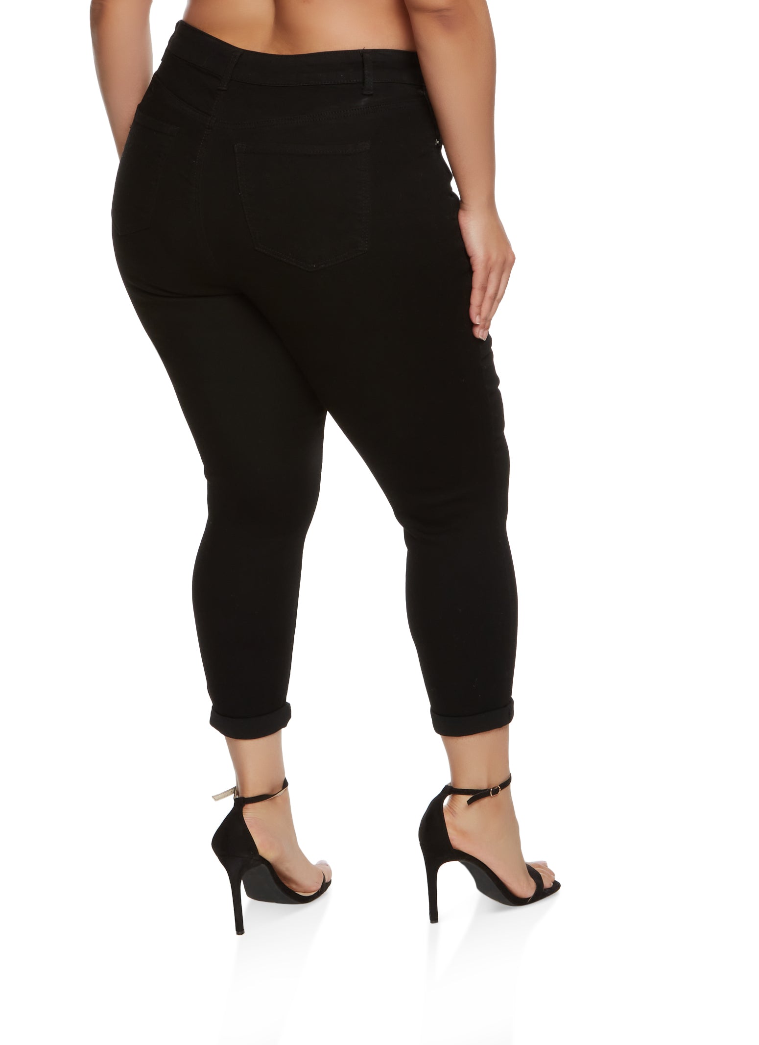 Plus Size WAX Basic Rolled Cuff Jeans
