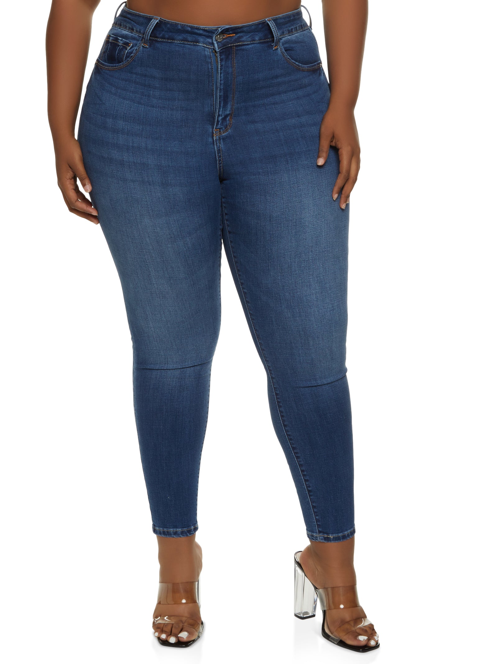 Plus Size WAX Push Up High Rise Skinny Jeans