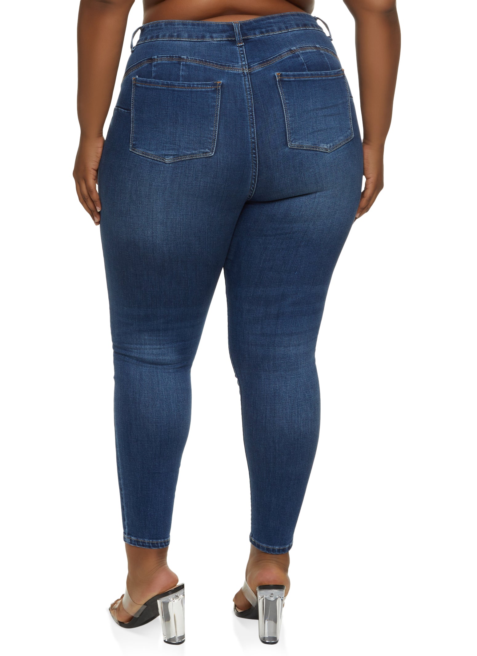 Plus Size WAX Push Up High Rise Skinny Jeans
