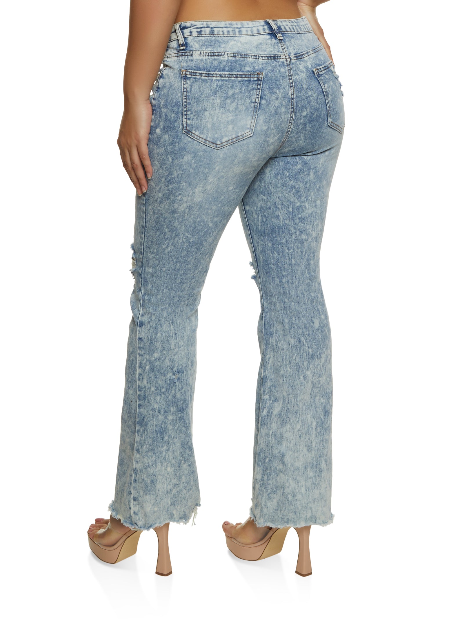 Plus Size Almost Famous Ripped Flared Jeans