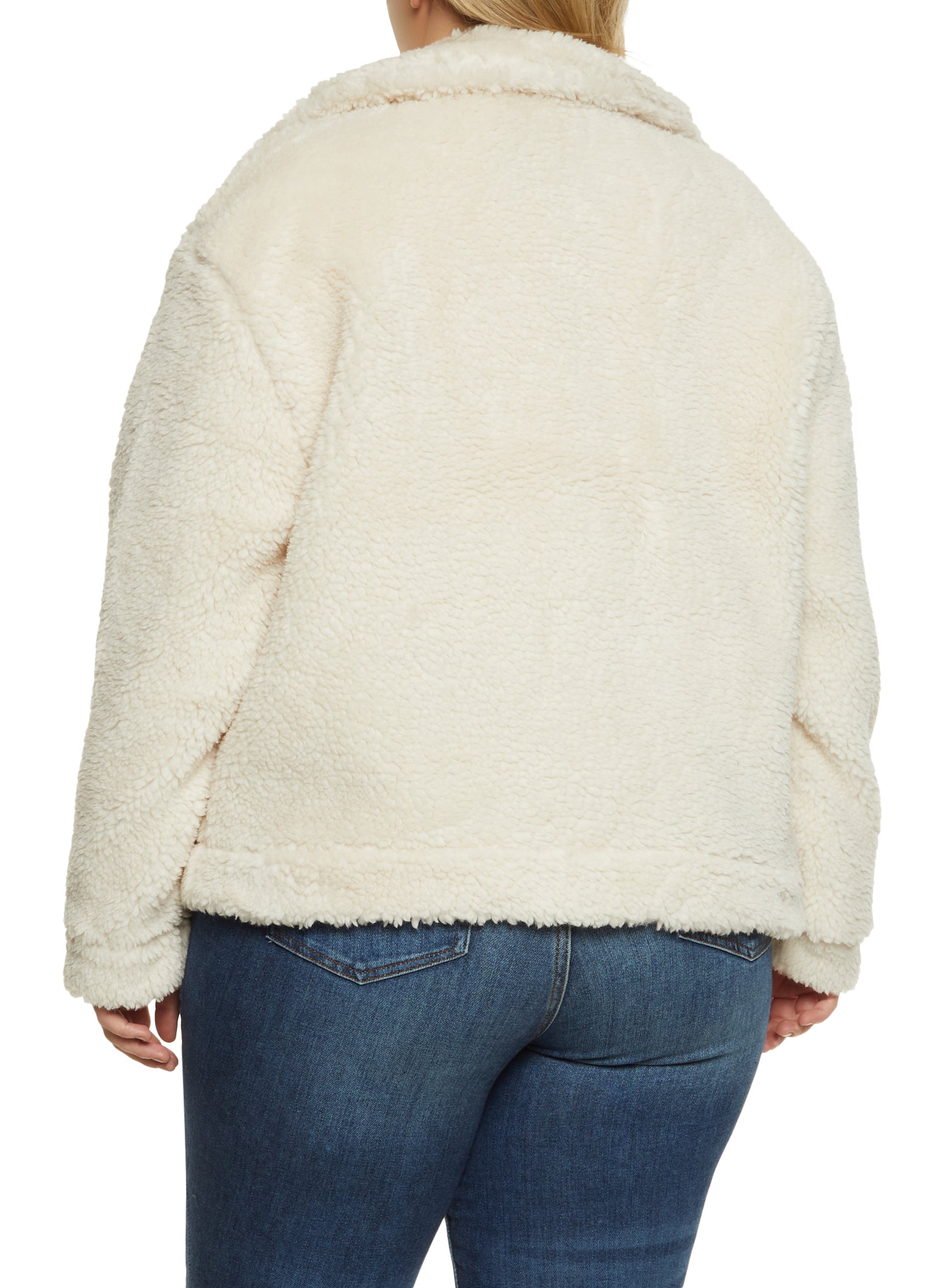 Plus Size Sherpa Jacket