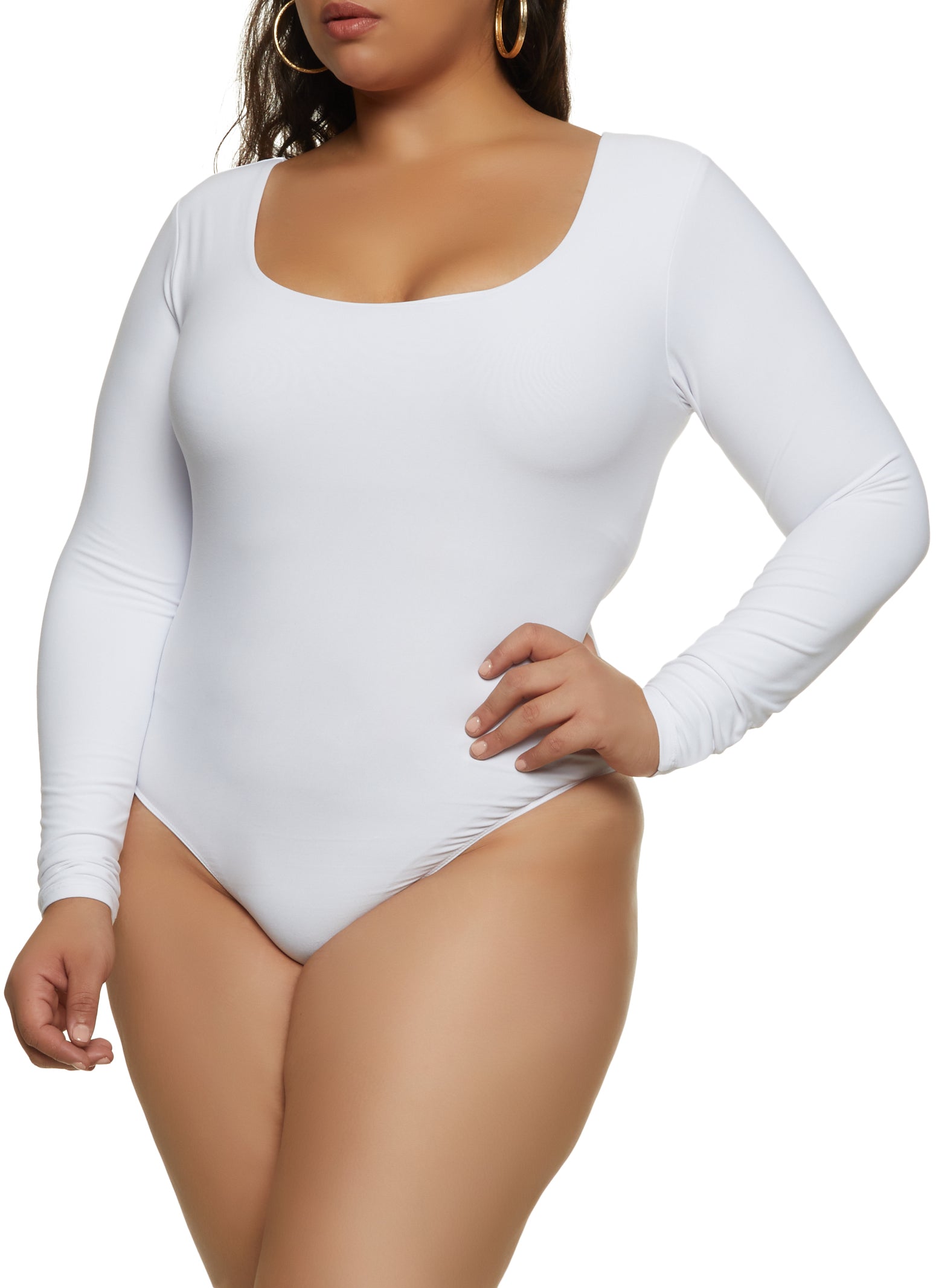 ACTIVE UNIFORMS Bodysuit For Women Long Sleeve Scoop Neck Body