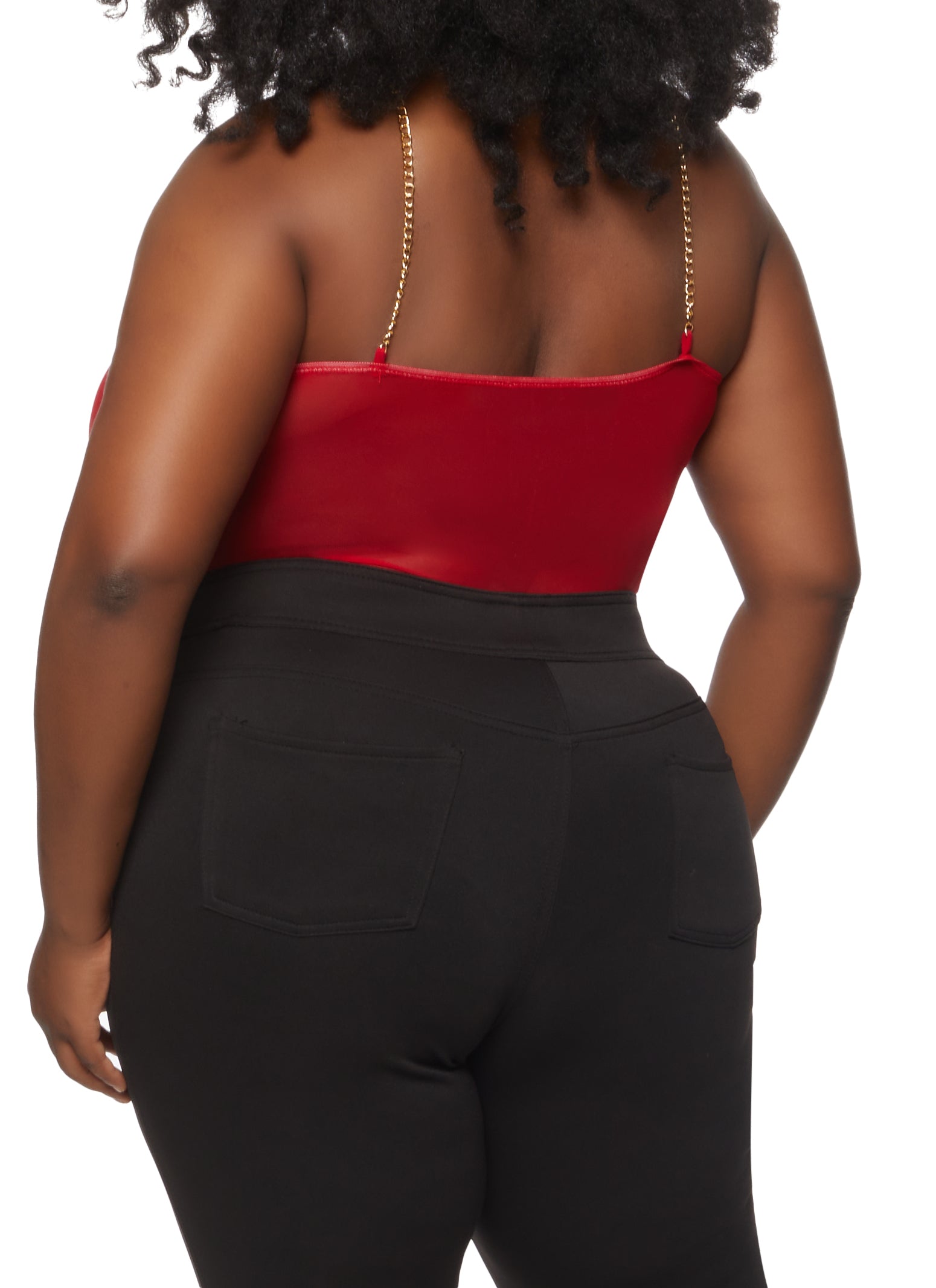 Plus Size Chain Strap Bustier Bodysuit