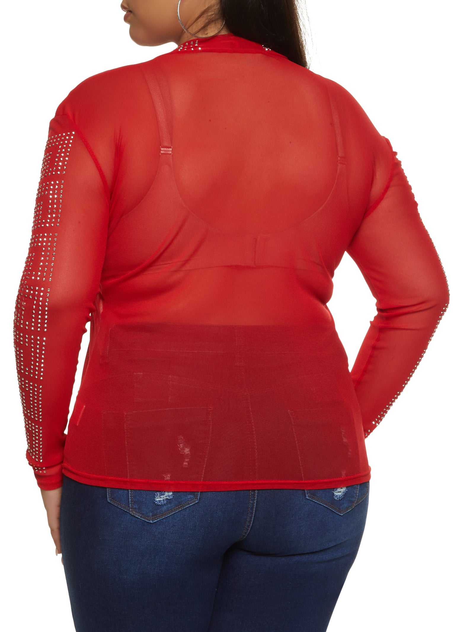 Rainbow Shops Womens Plus Size Seamless Mock Neck Keyhole Bodysuit, Red,  Size 2X-3X