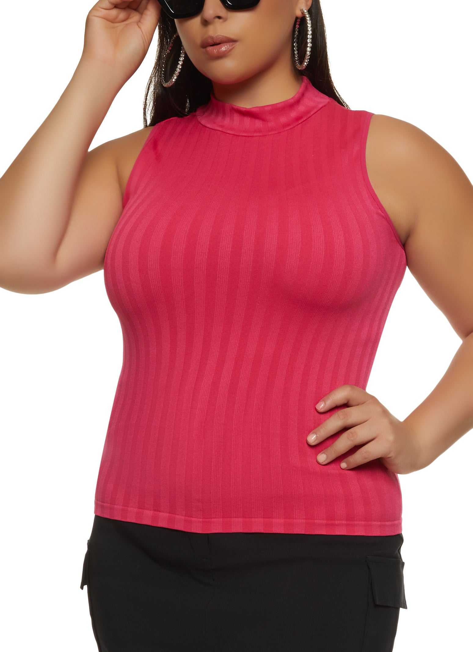 Girl's (8-14) Ribbed V Neck Tank Top