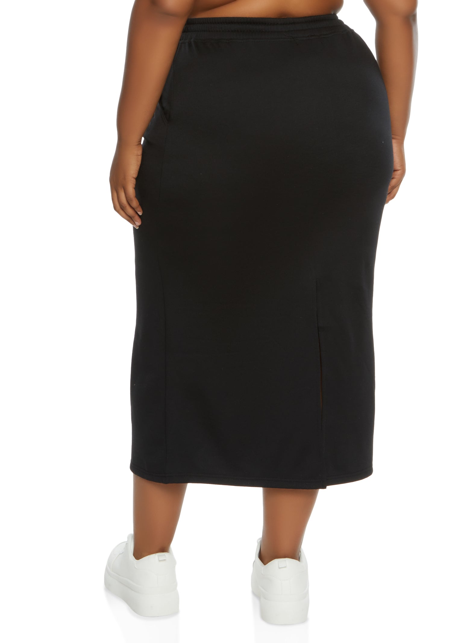 Plus Size Fleece Maxi Skirt