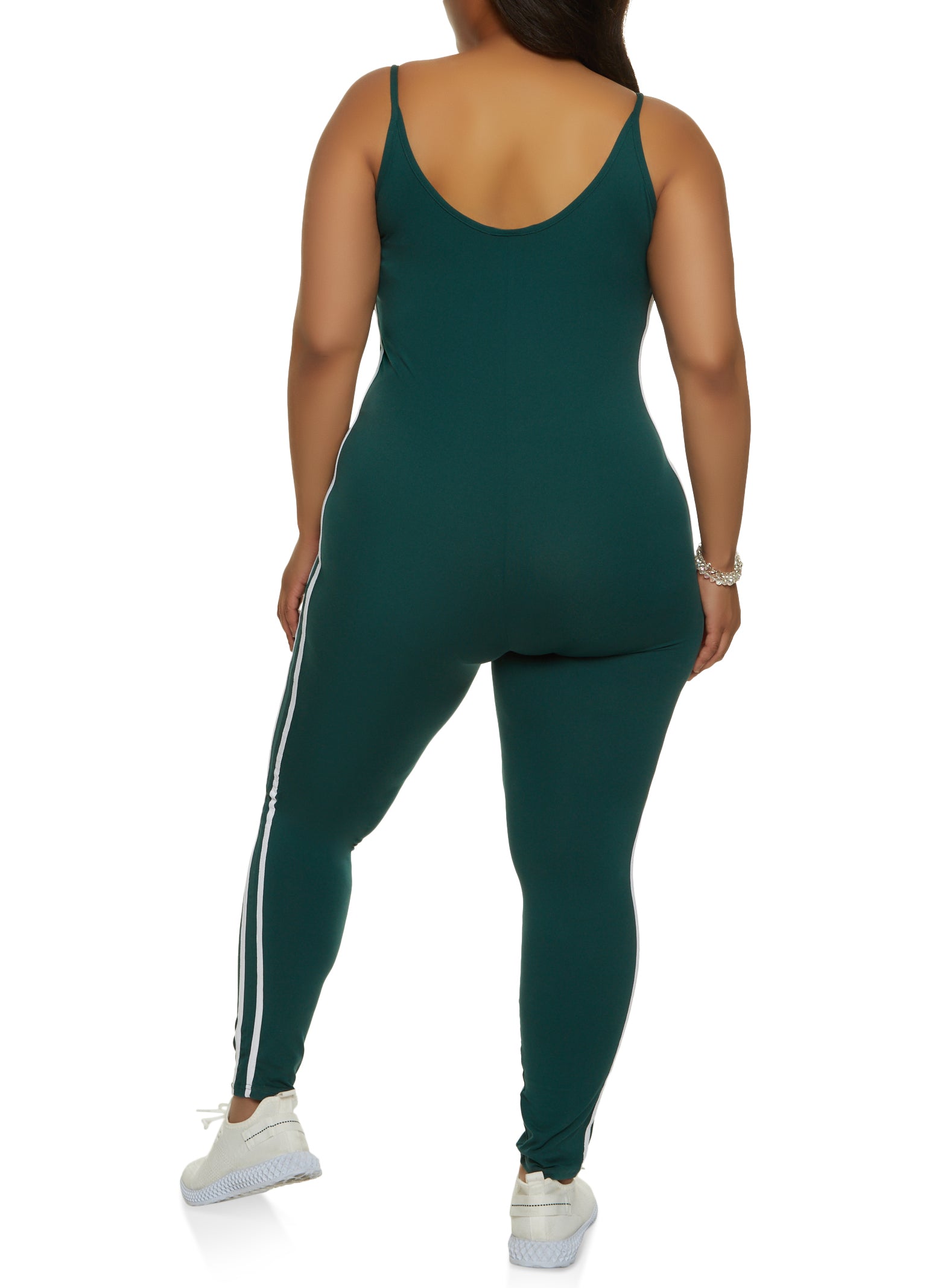 Plus Size Varsity Stripe Cami Jumpsuit