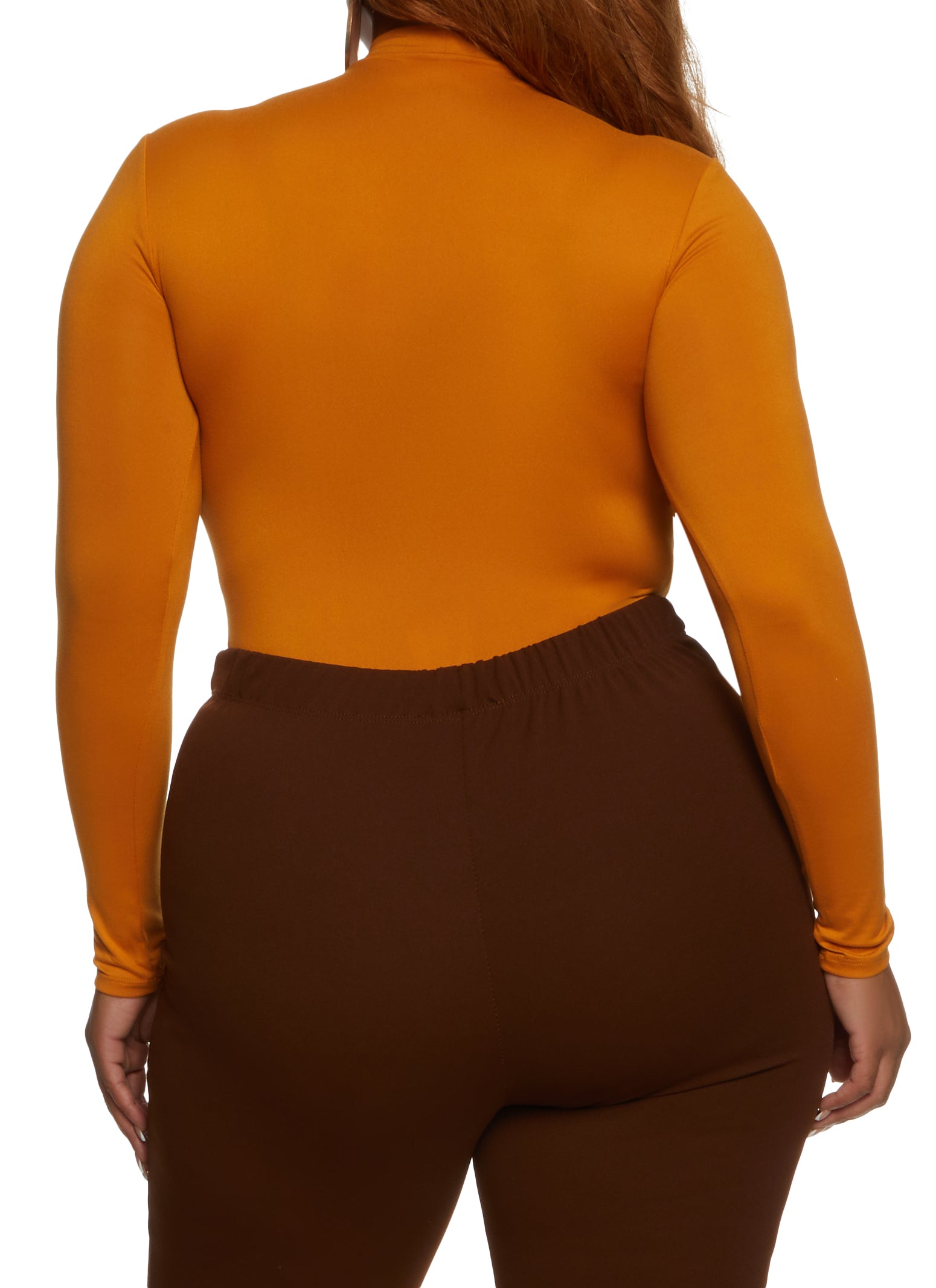 Plus Size Basic Long Sleeve Bodysuit